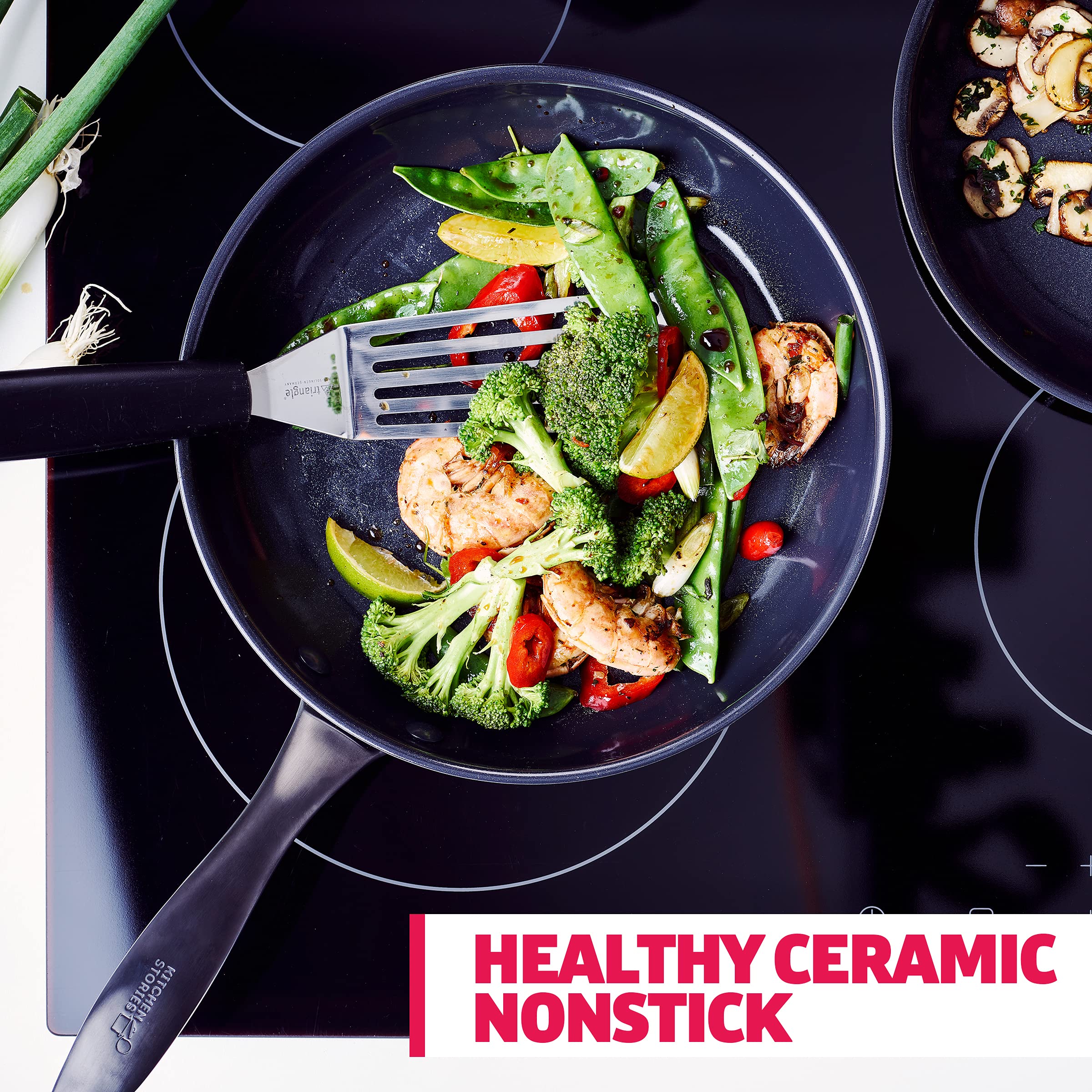 Kitchen Stories Searsmart Nonstick Frying Pan 24Cm-Black-Induction Compatible-Oven Safe, 24 Cm - Frypan