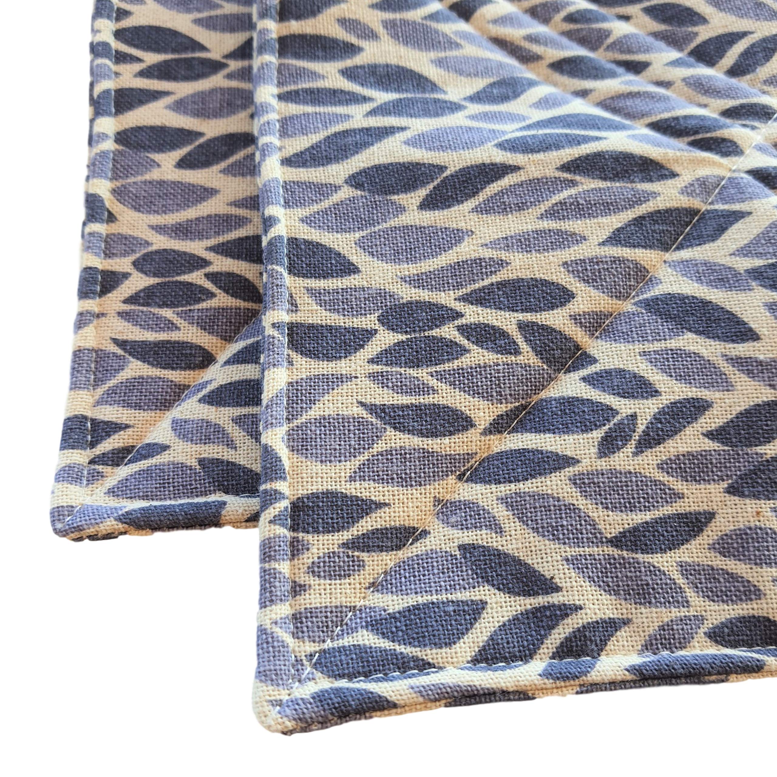Cushystore Pot Holder Navy Leave Blue Cottage Style Oven Pads For Cooking Kitchen 7.75'', 2 Packs