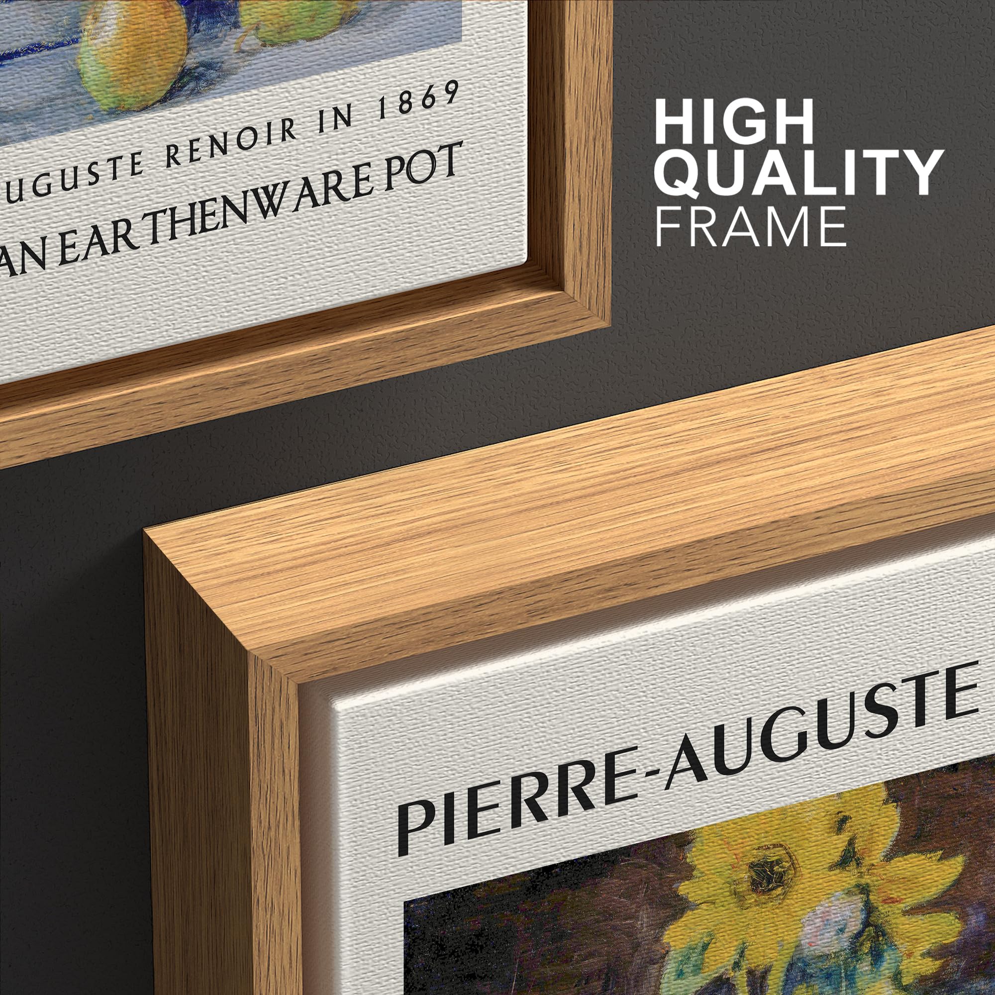 Wall26 Framed Canvas Print Wall Art Set Pierre-Auguste Renoir Inspired Floral Illustrations Modern Art Decorative Floral Botanic