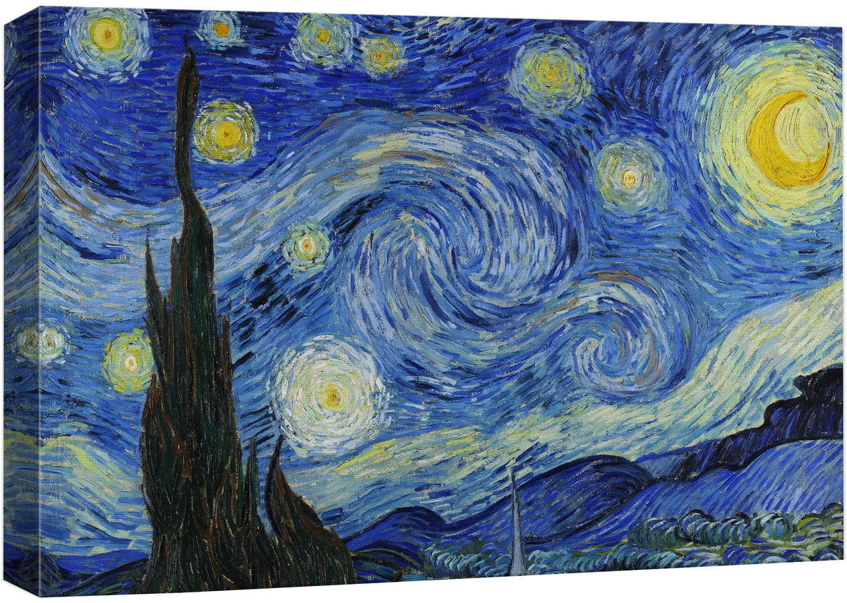 Wall26 - Starry Night By Vincent Van Gogh - Canvas Art Wall Art - 32'' X 48''