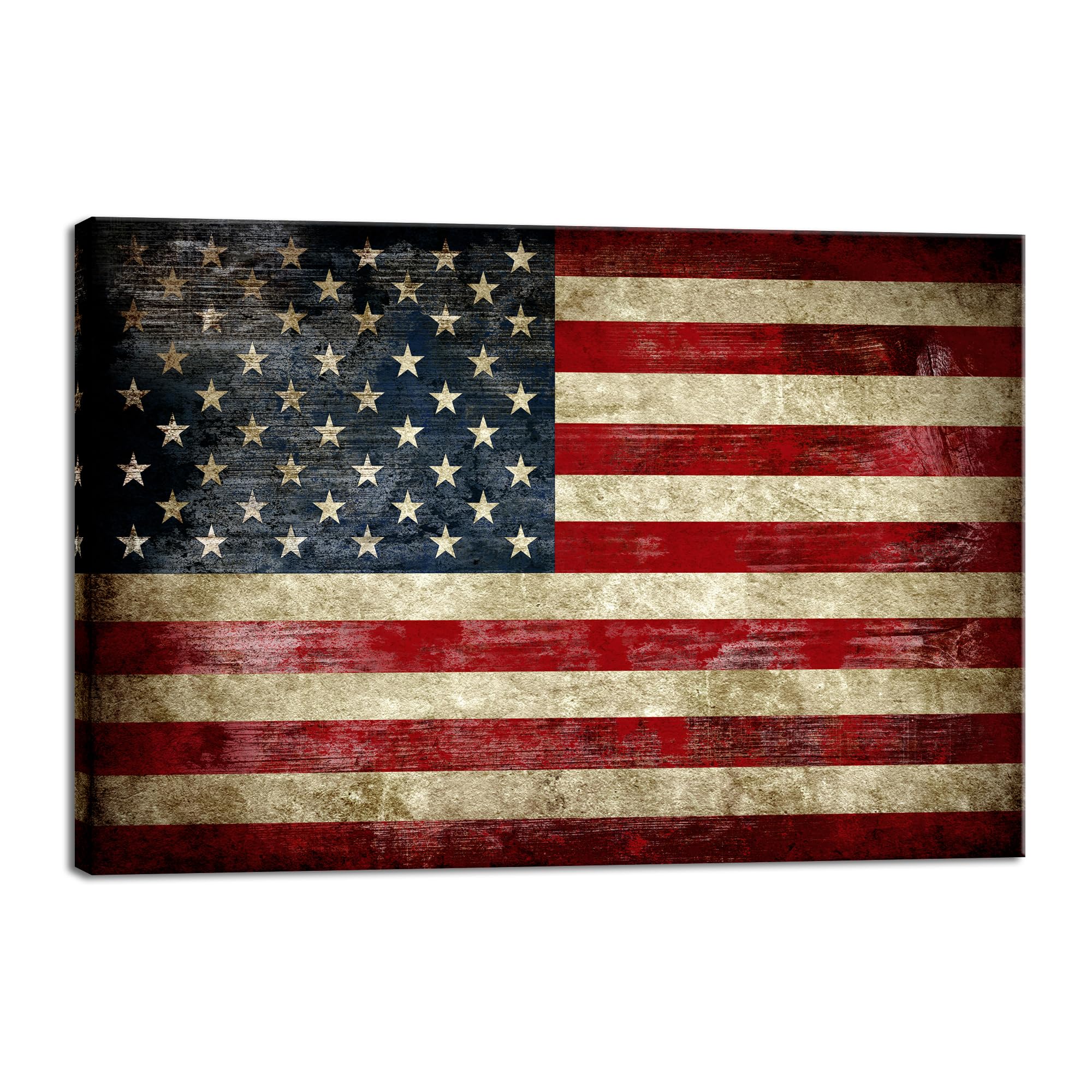 Pyradecor Old Vintage American Flag Canvas Prints Wall Art Pictures Paintings For Living Room Office Home Decorations Modern Abs