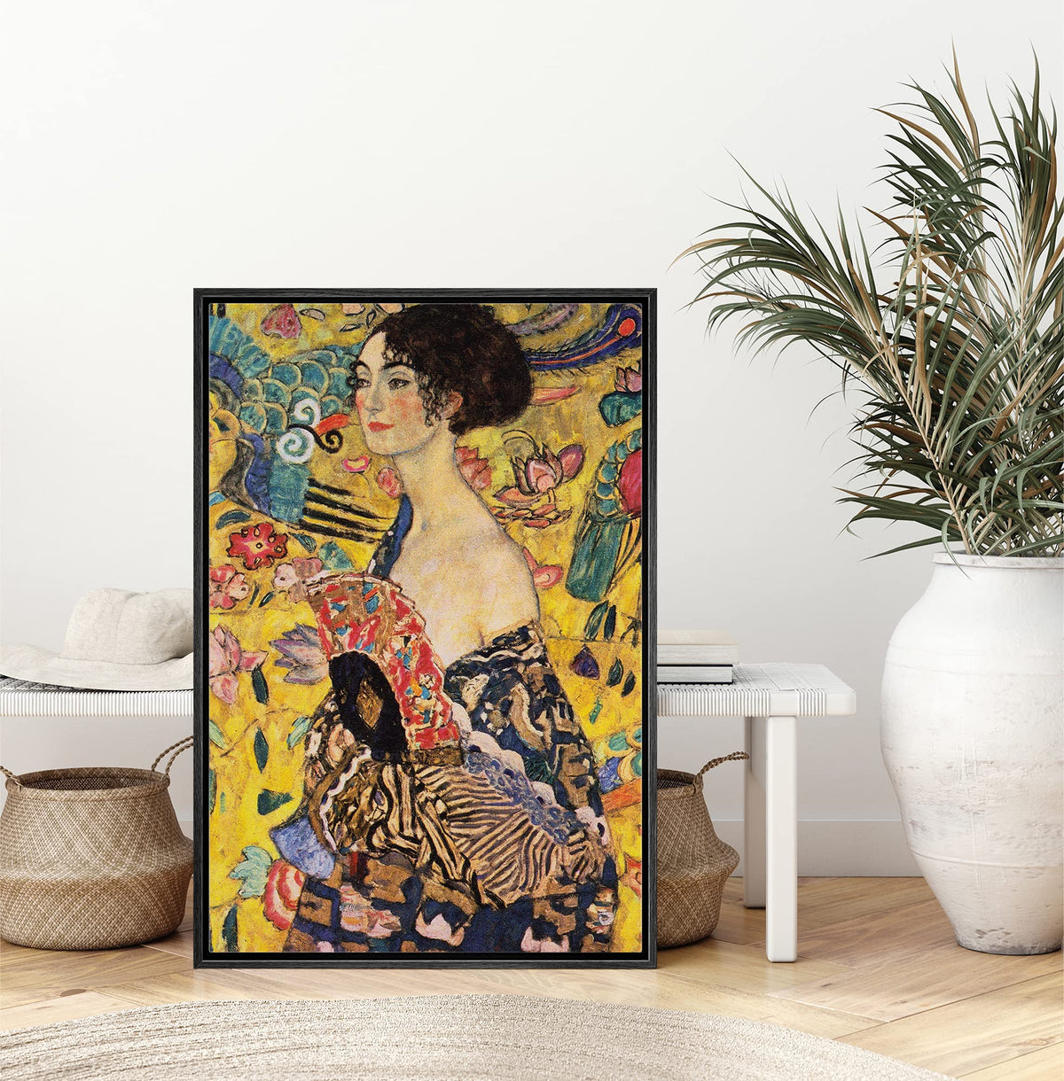 Nwt Framed Canvas Print Wall Art Gustav Klimt'S Lady With Fan Decorati ...