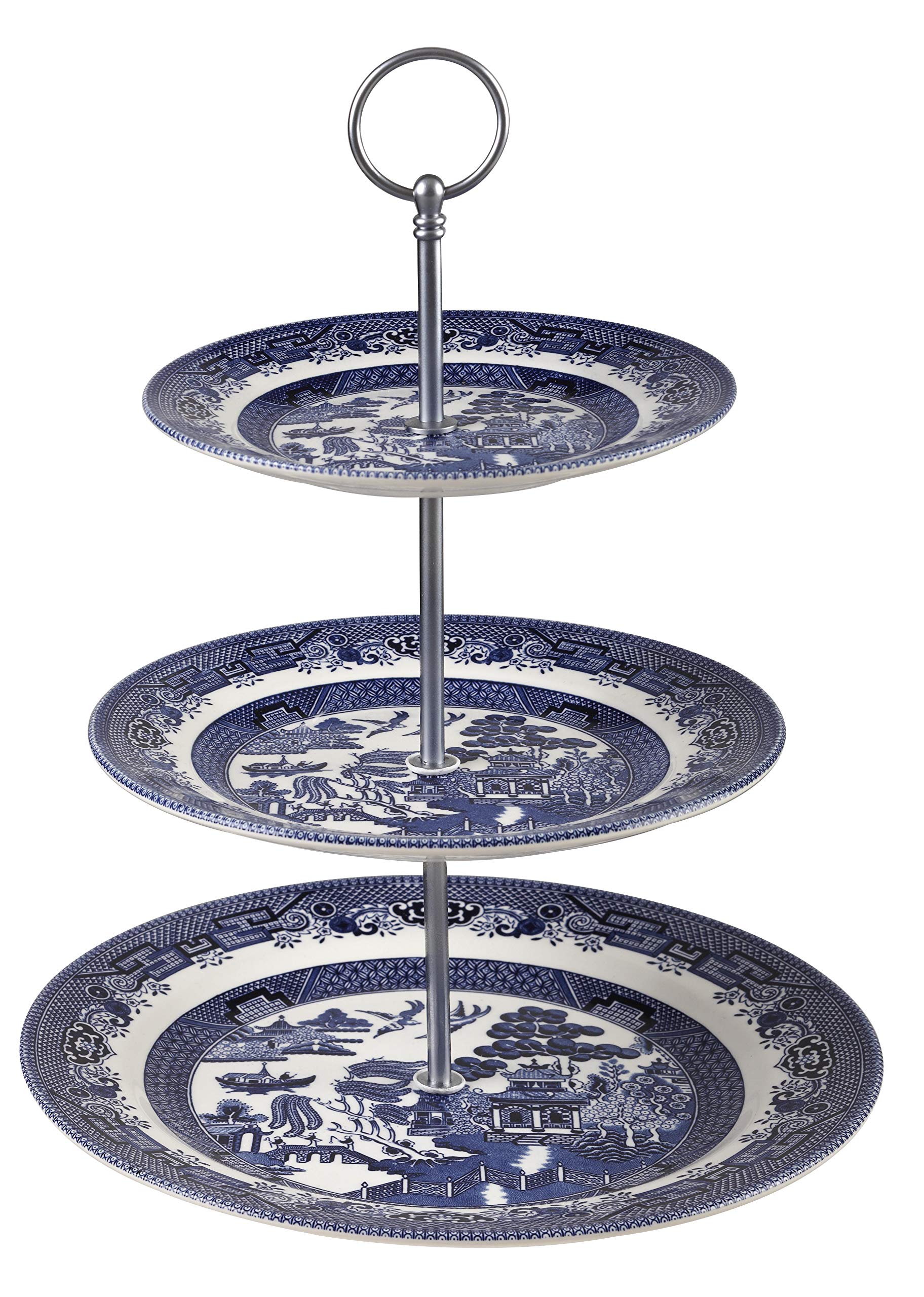 Churchill China Blue Willow Cake Stand 3 Tier (Cake Stand 10.2'')