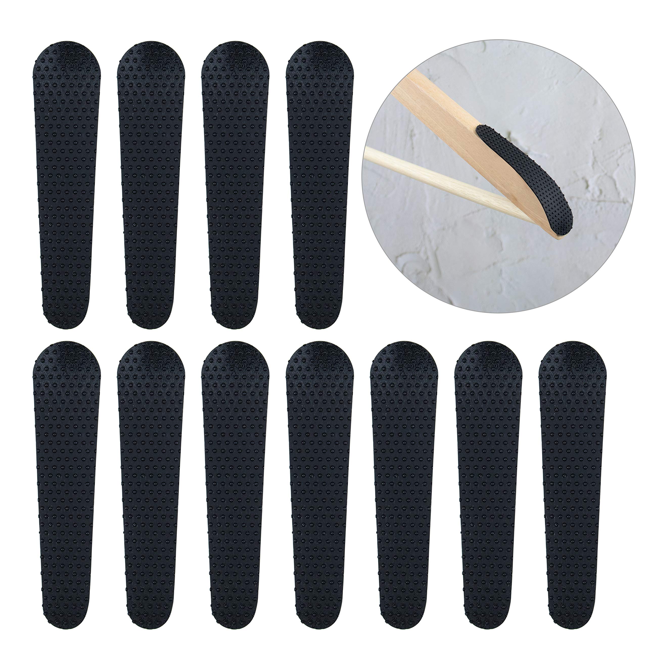 Auear, 100 Pack Back Non-Slip Rubber Hanger Grips Hanger Strips Adhesive Clothes Hanger Grips (3.23'' X 0.75'')