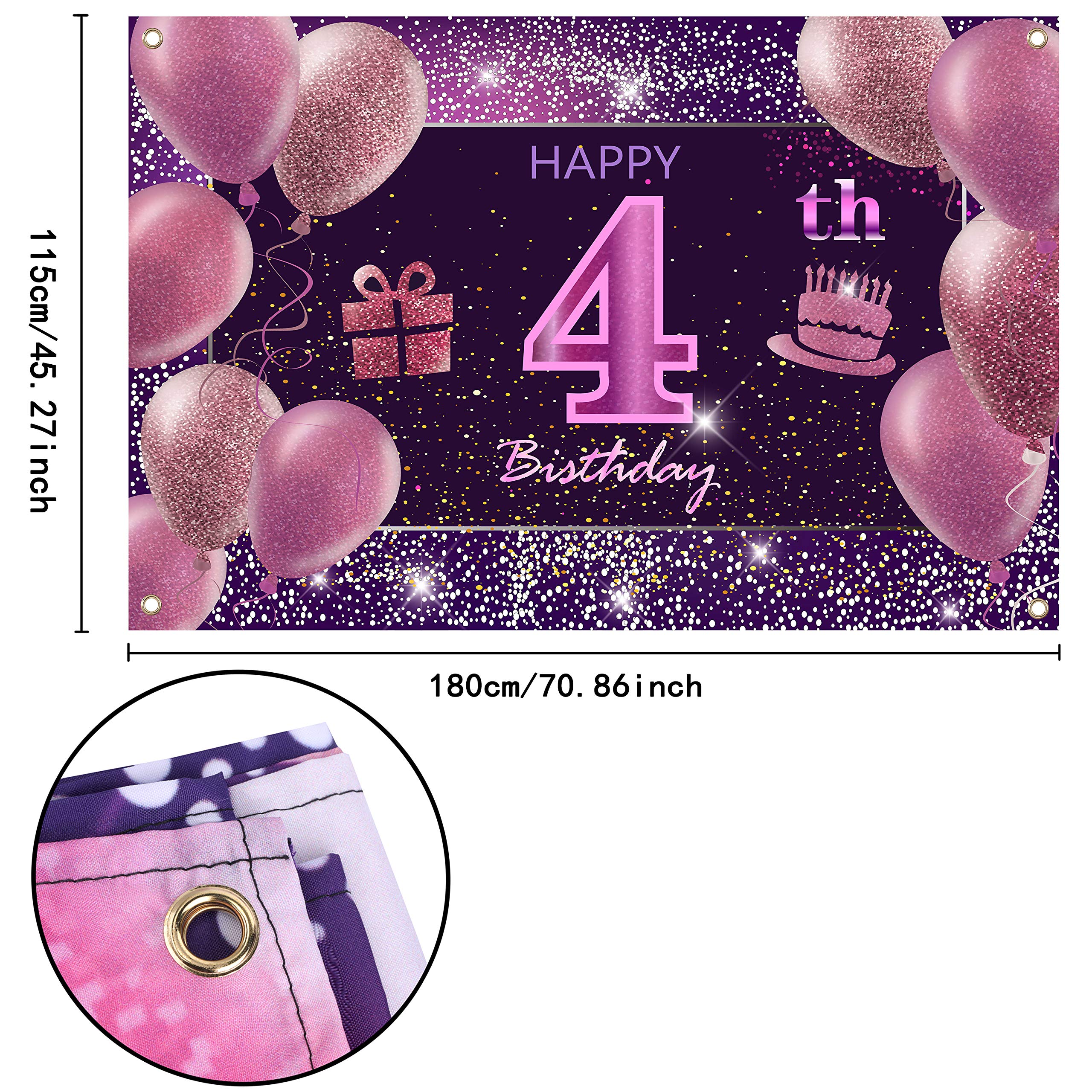 4Th Birthday Decorations For Girls Imisi Happy Birthday Banner Pink Decorations For A Party Birthday Backdrop For Women