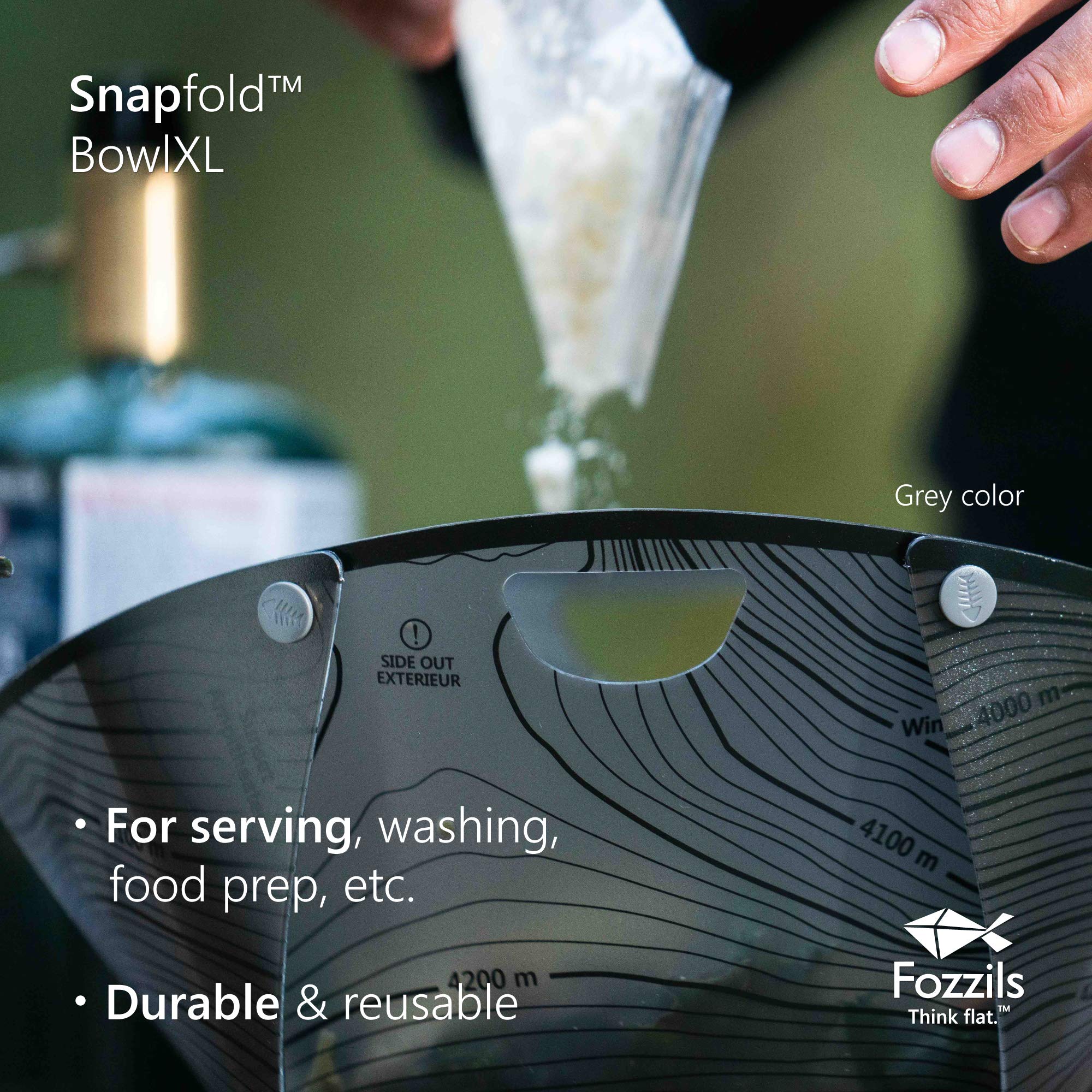 Fozzils Plastic Snapfold Bowl Xl (Grey)