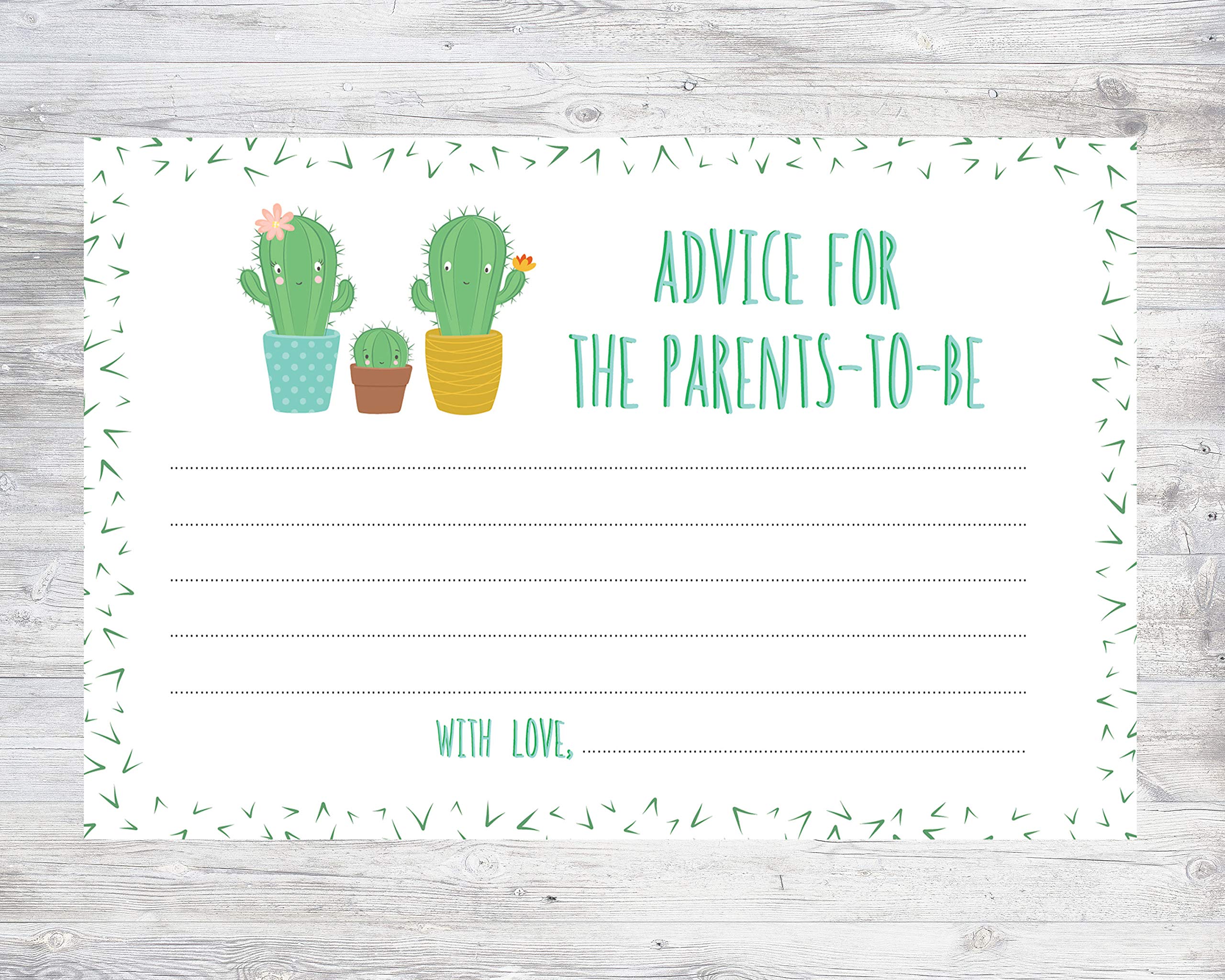 Cactus Advice For The Parents-To-Be Baby Shower Cards - 24 Count