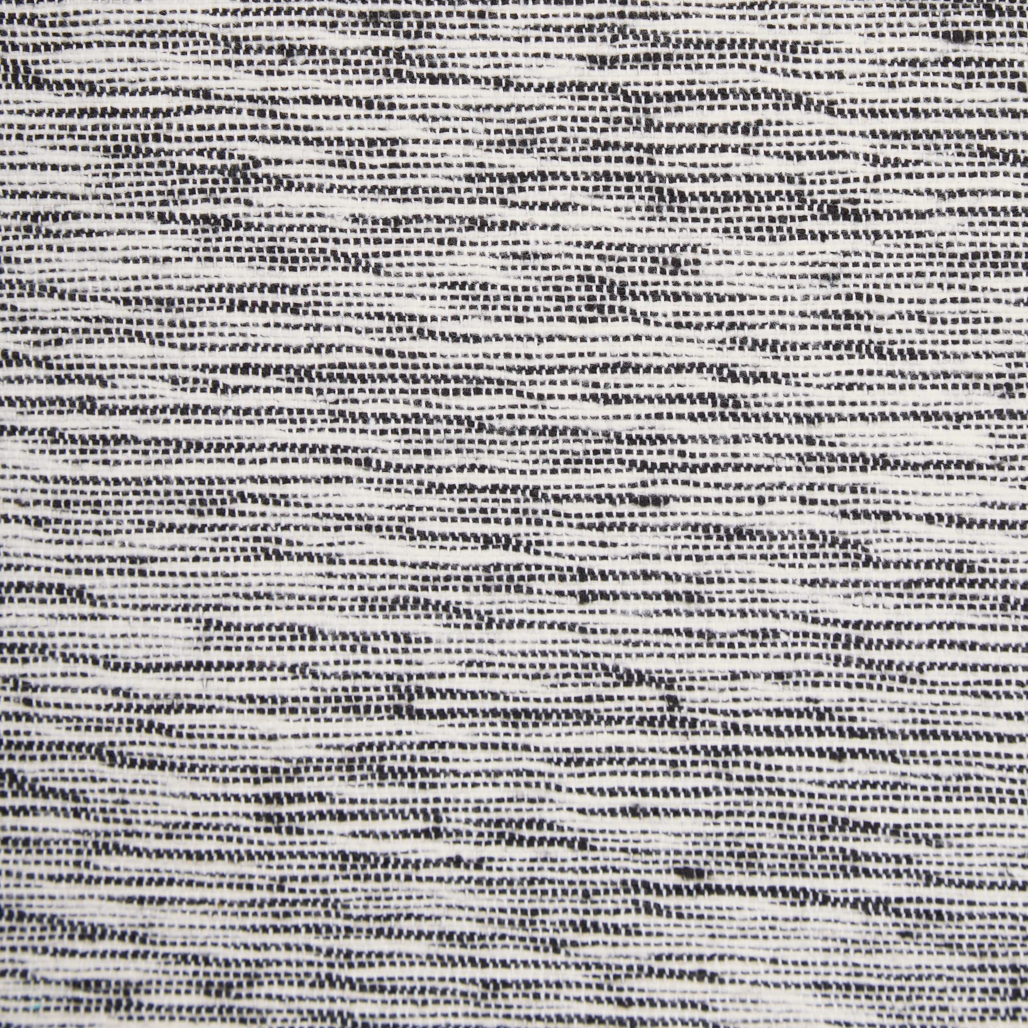 BLACK/OFF-WHITE TONAL RECYCLED COTTON SLUBBY RIB TABLE RUNNER 14x72