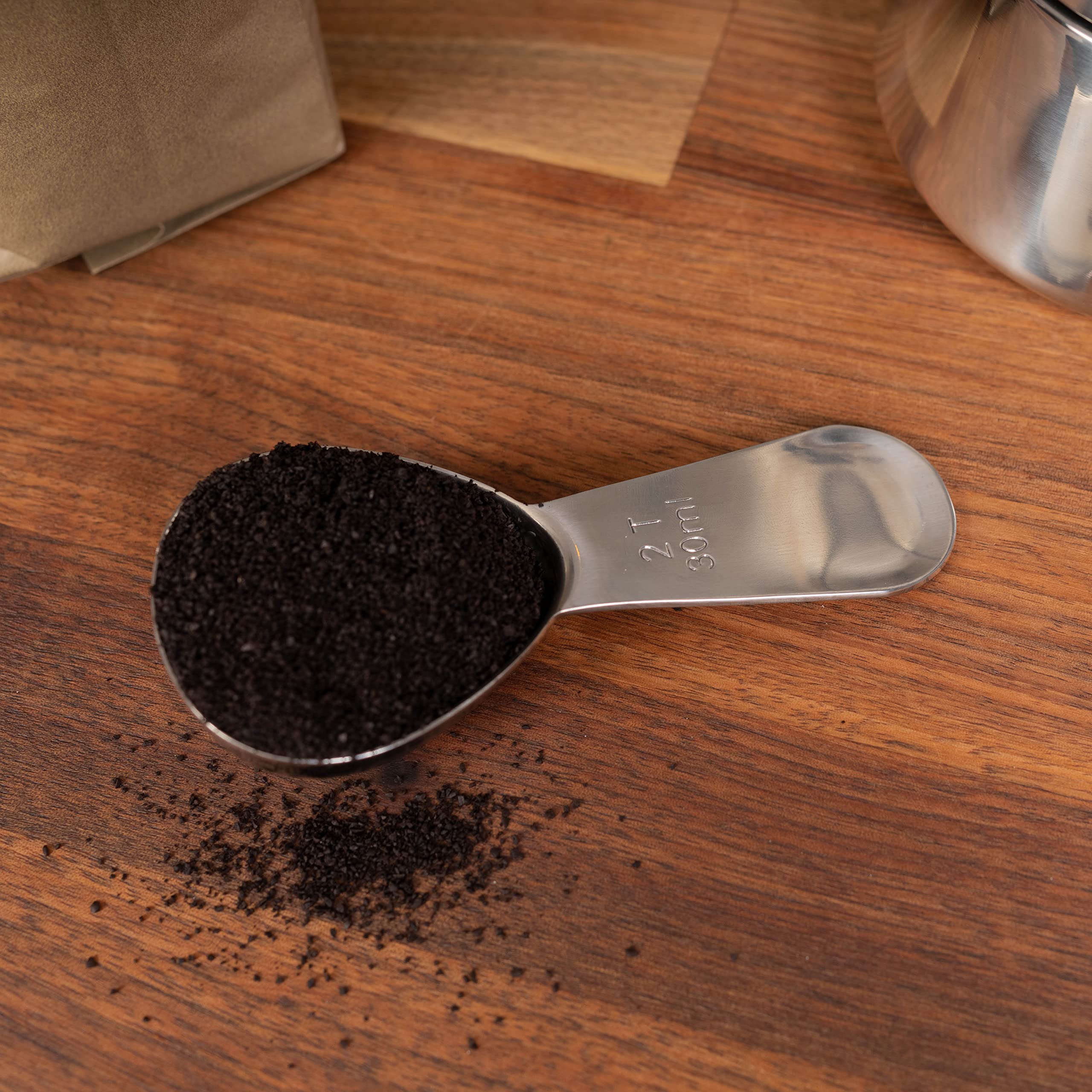 The London Sip Stainless Steel Coffee Scoop - 2 Tbsp, Model CS230, Ideal for Ground Coffee and Tea