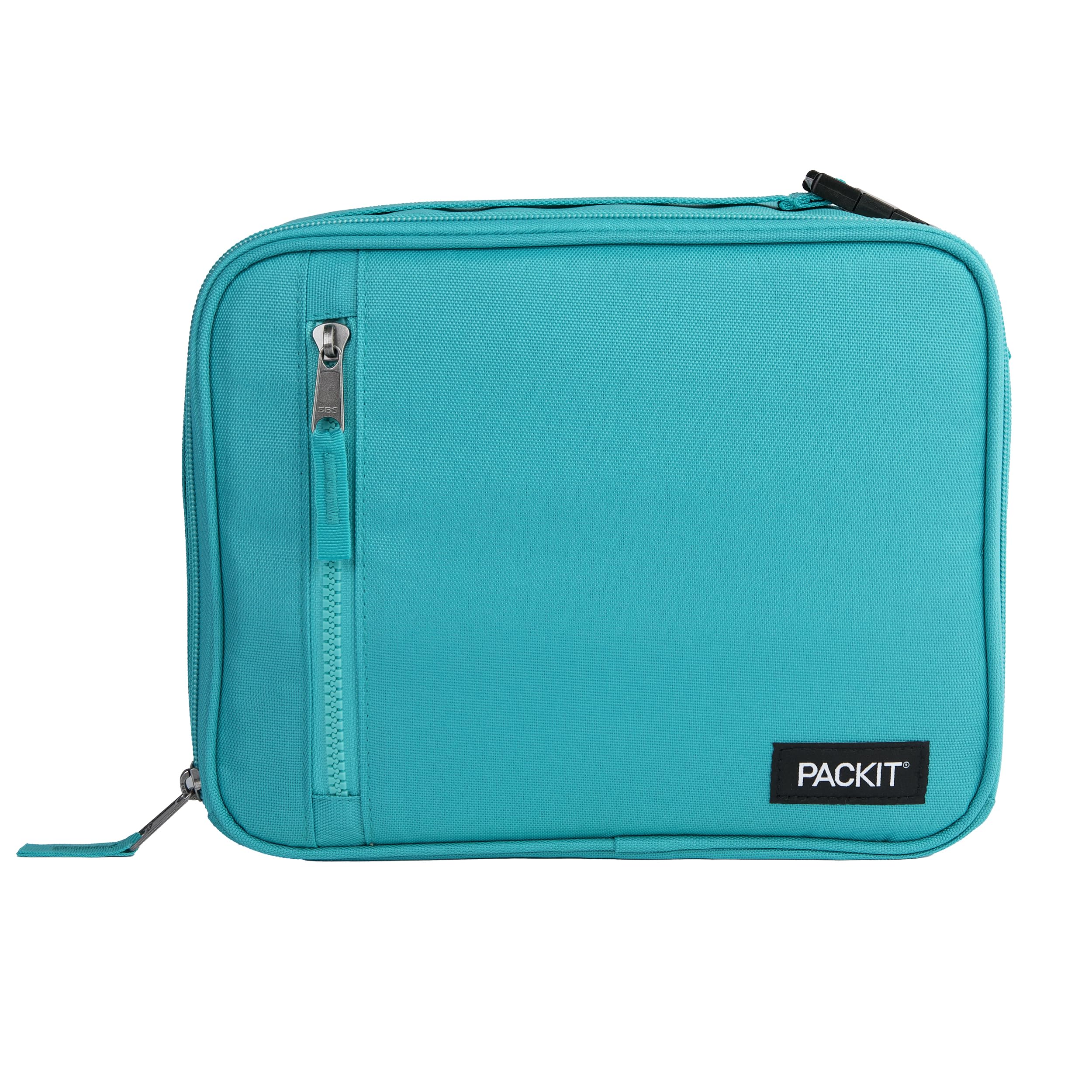 PackIt Freezable Classic Lunch Box, Teal, Built with EcoFreeze Technology, Collapsible, Reusable, Zip Closure With Zip Front Poc
