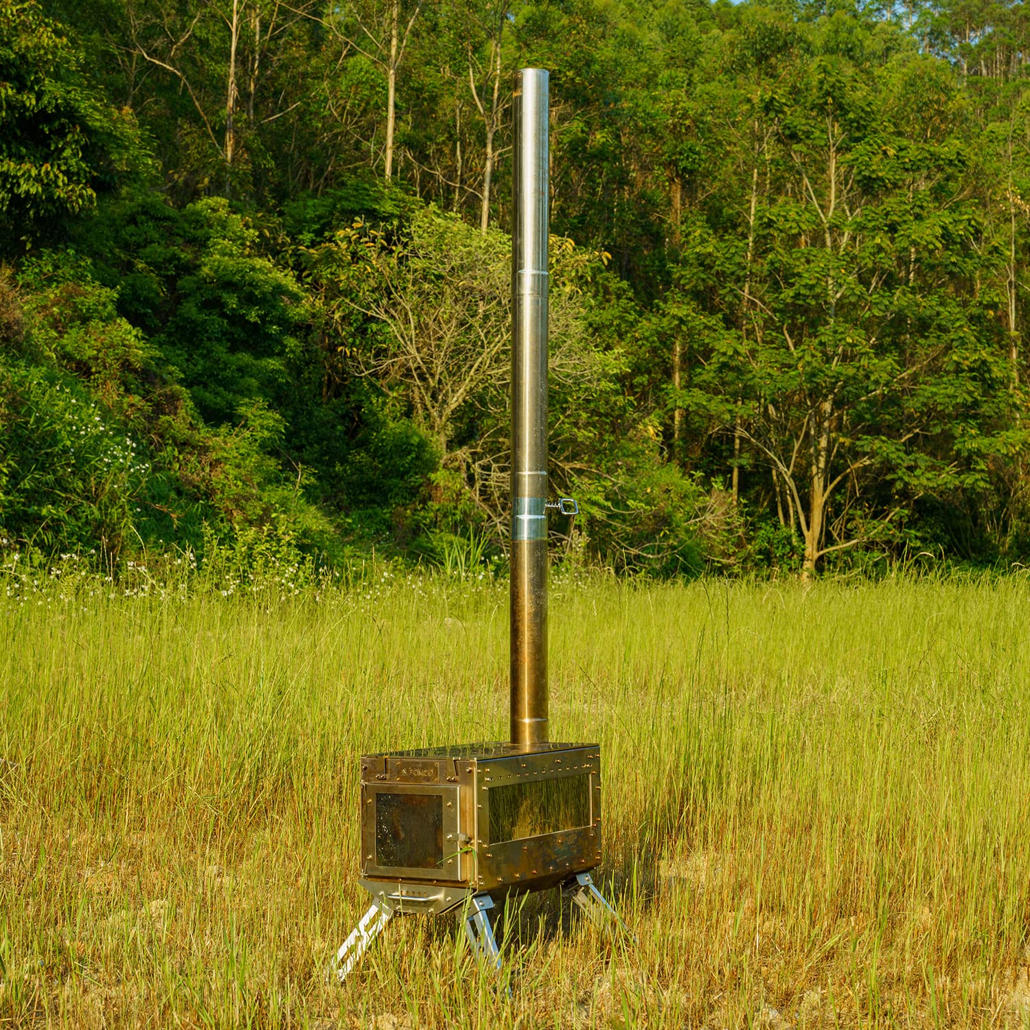 Firehiking Thicken Stove Pipe 2.36Inch/6Cm Chimney Flue 4Pcs Stainless Steel Straight Extension For Camping Stove - 14.17In/36Cm