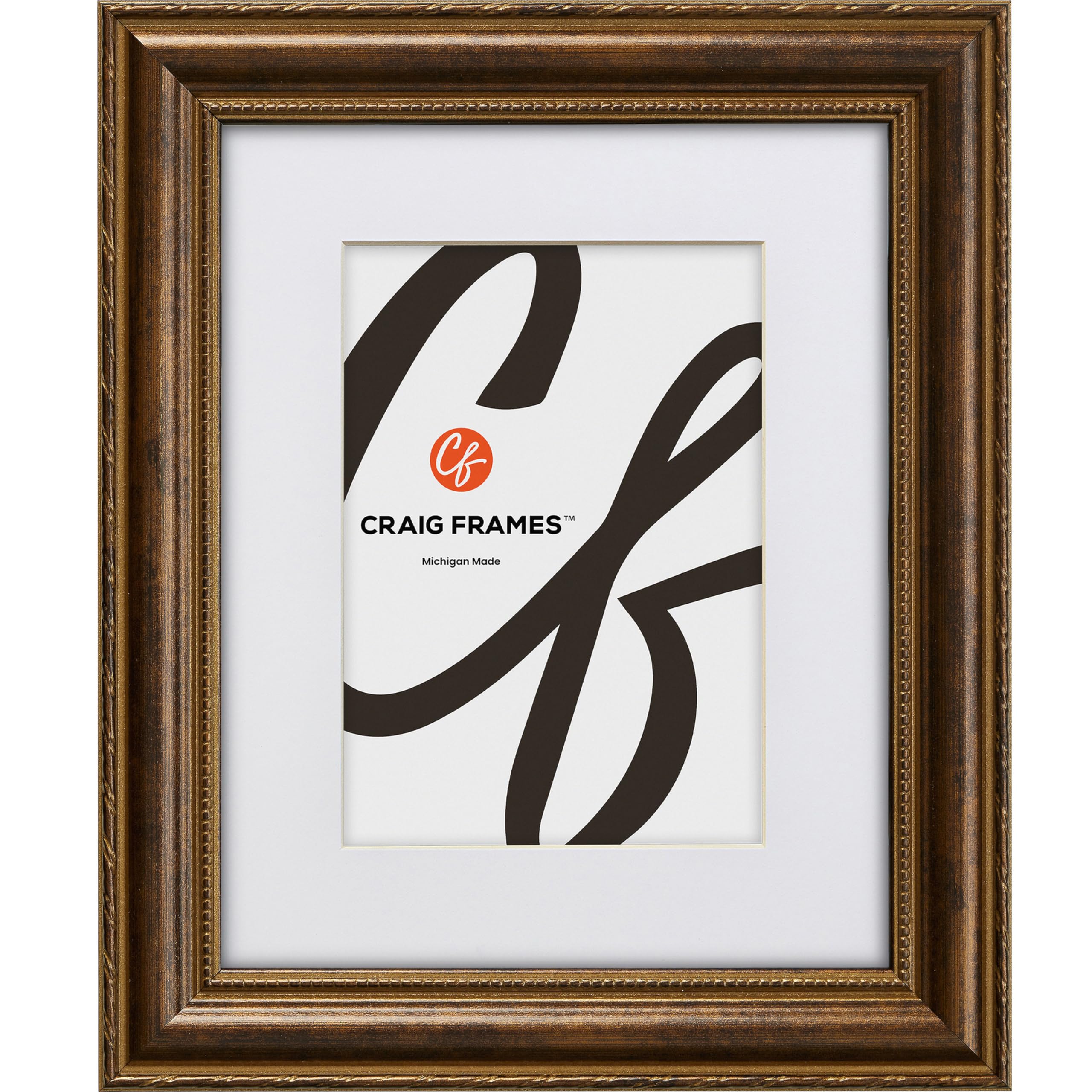 Craig Frames Victoria, 30x30 Picture Frame Matted for a 24x24 Photo, Ornate Bronze