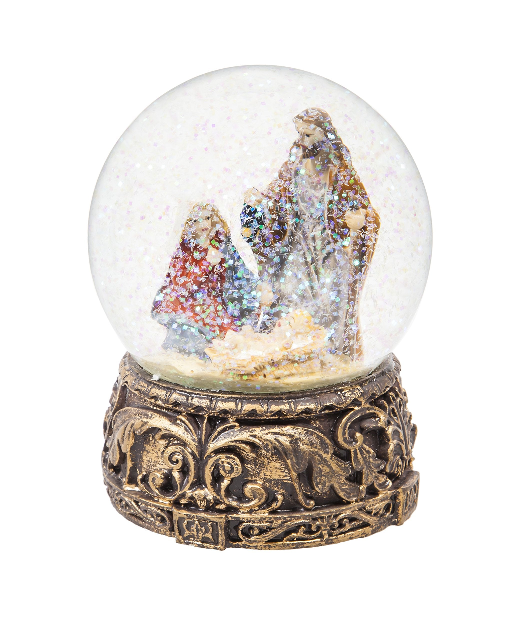 Cypress Home Beautiful Christmas Nativity Scene Water Globe Table Top D  cor - 4 x 6 x 4 Inches Indoor/Outdoor Decoration for Ho