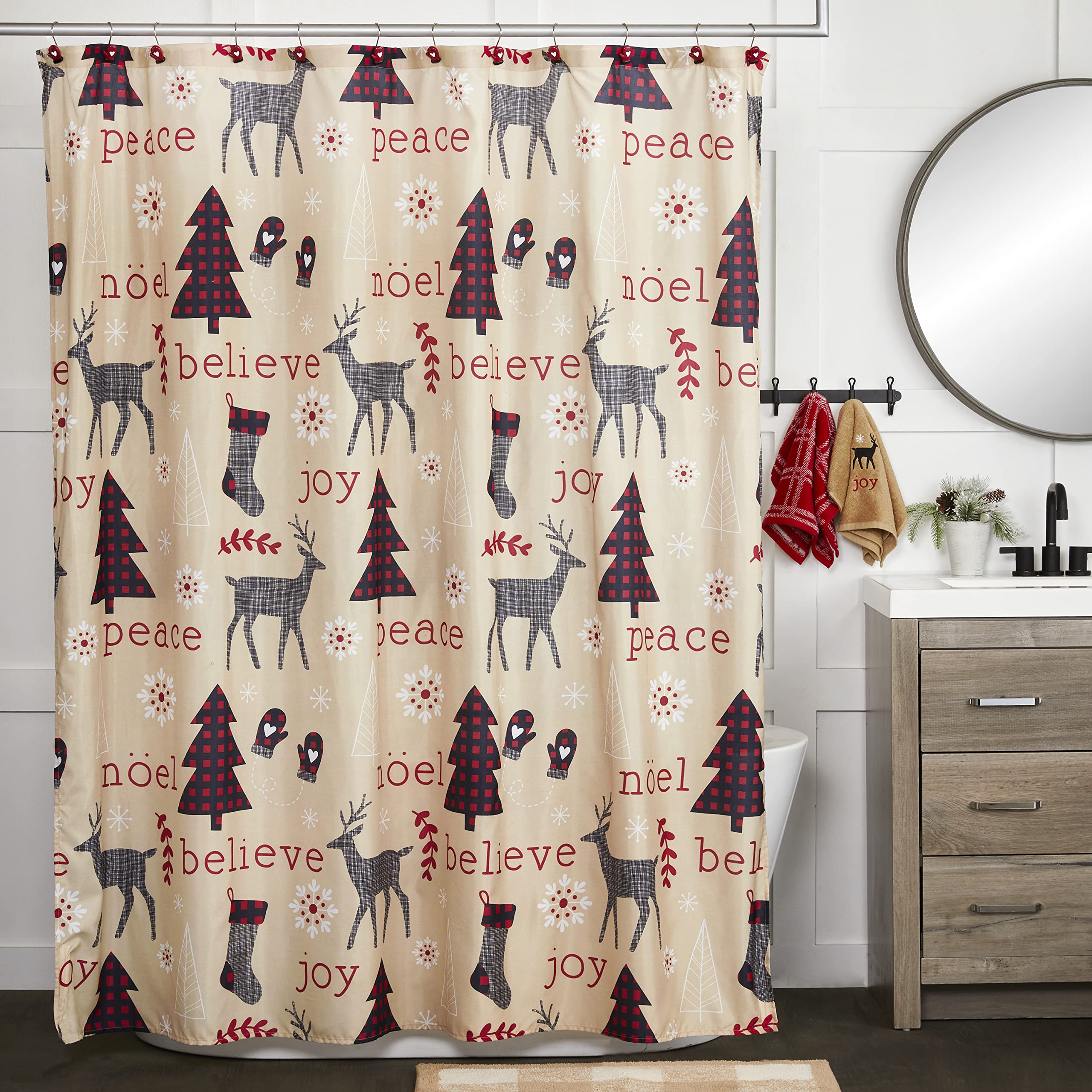 Skl Home Cozy Home Shower Curtain And Hook Set (13-Piece), Multi