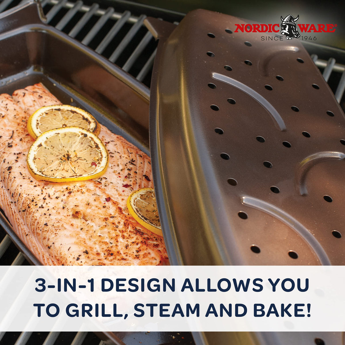 Nordic Ware 365 Indoor/Outdoor Grill-Steam-Bake Multi Cooker ...