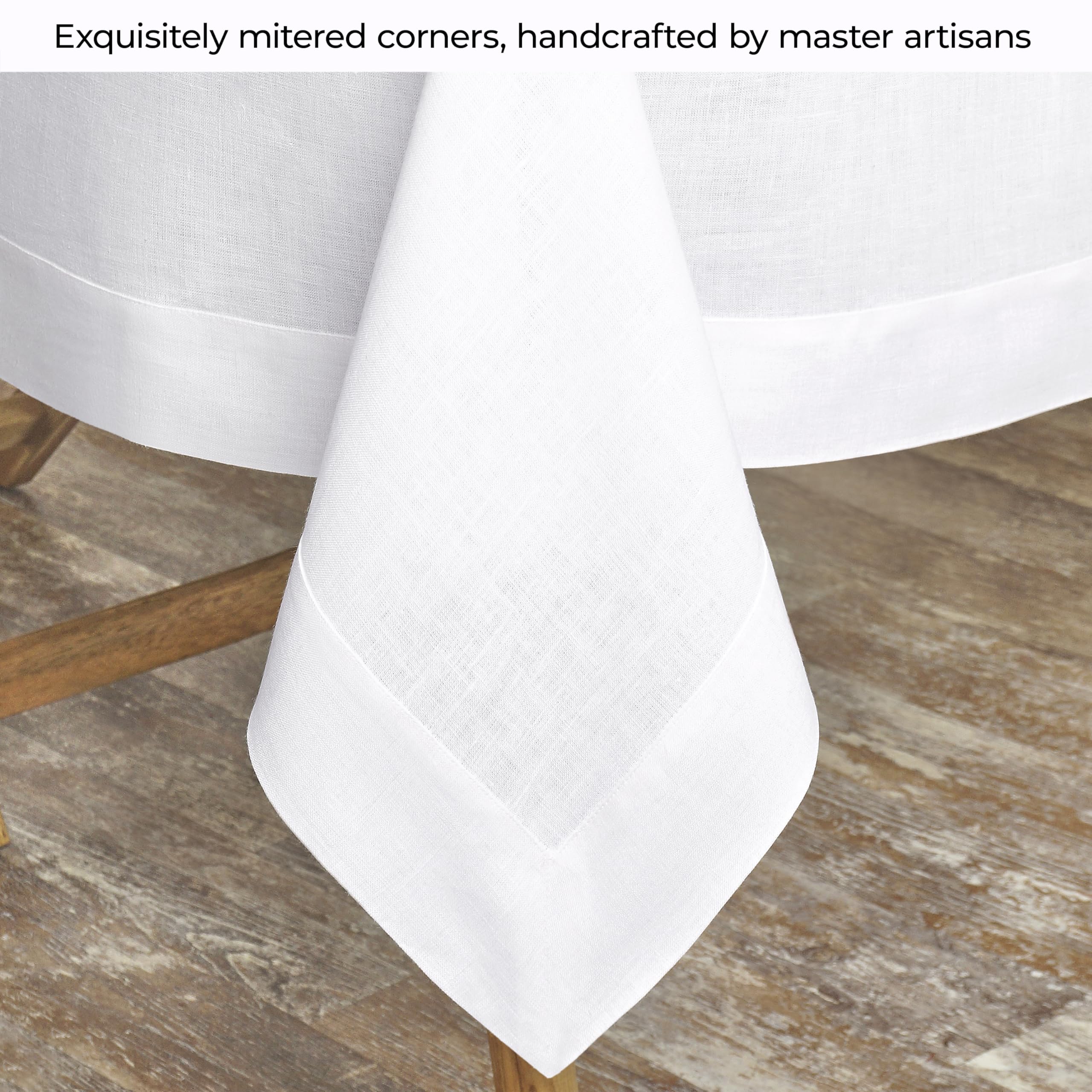D'Moksha White Tablecloth 60 X 90 Inch, Pure Linen Tablecloth 90 Inches Long, Christmas Tablecloth, Rectangle Tablecloth For Fal