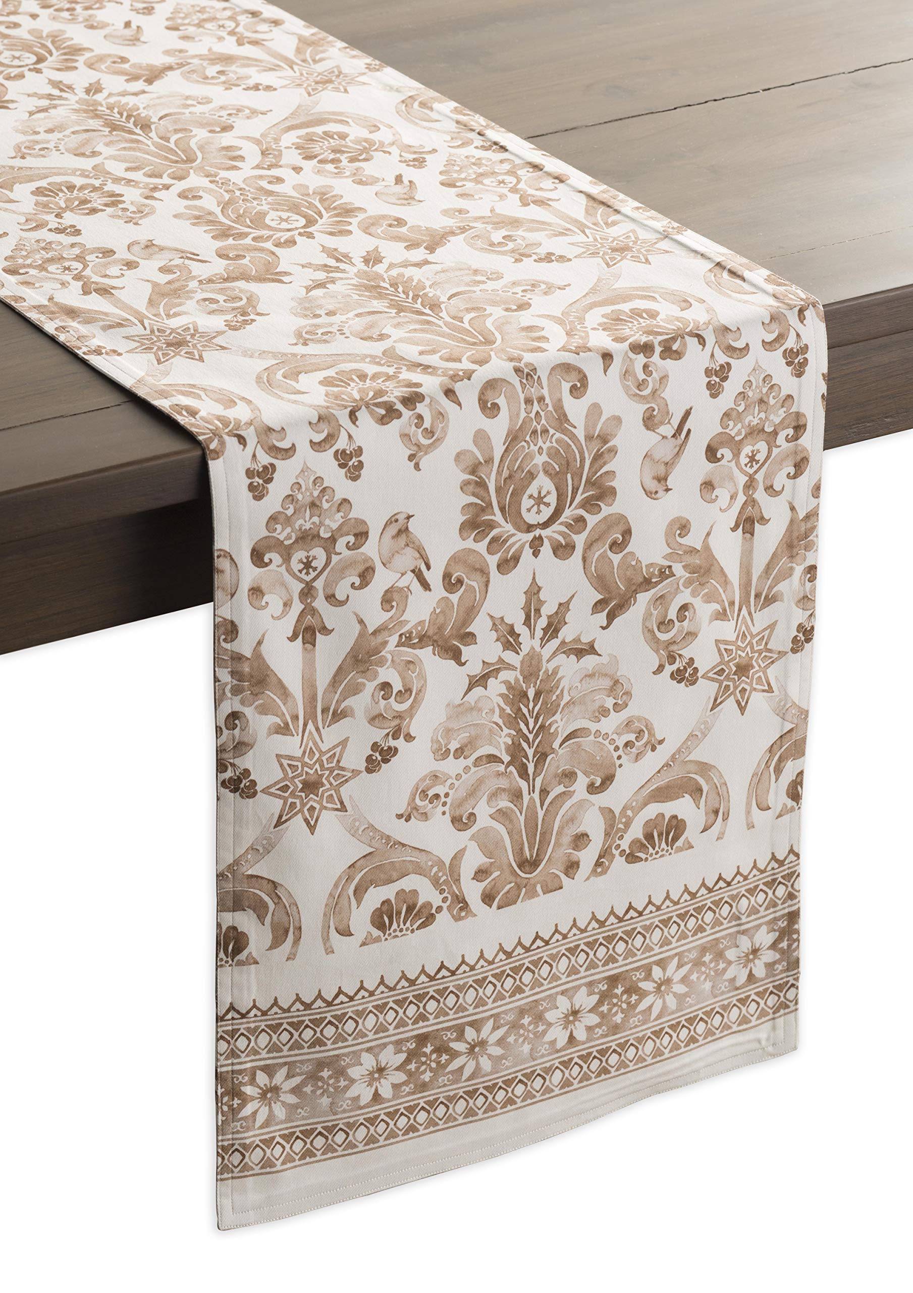 Maison D' Hermine Tablerunner 100% Cotton 14.50Inch X 36Inch Decorative Table Runner, Dining, Holidays, Buffet, Allure (Single L