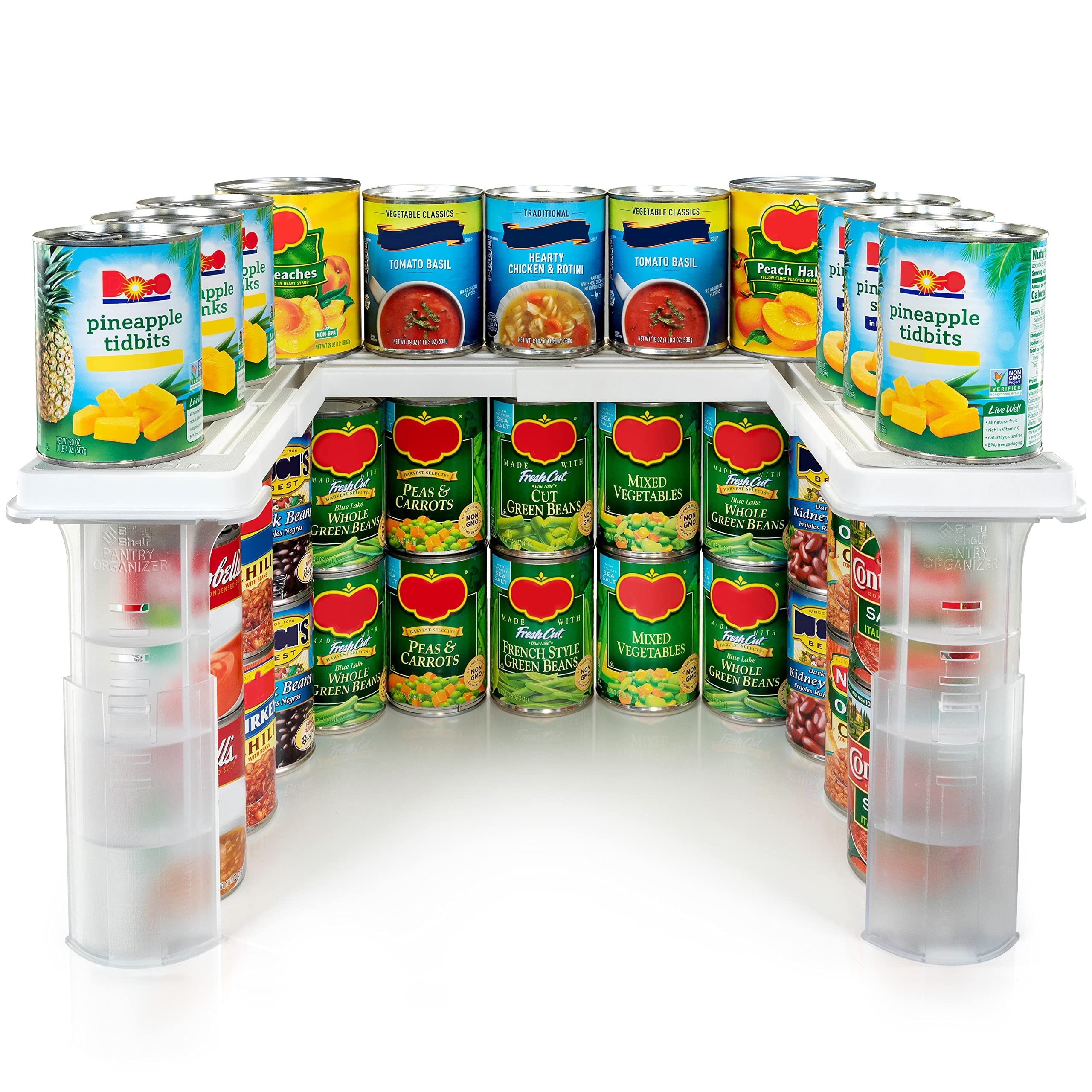 Savvy Shelf Adjustable Pantry Spice Rack & Can Storage Organizer - Storage Kitchen Cabinet Organizer - Pantry Organization, Spic