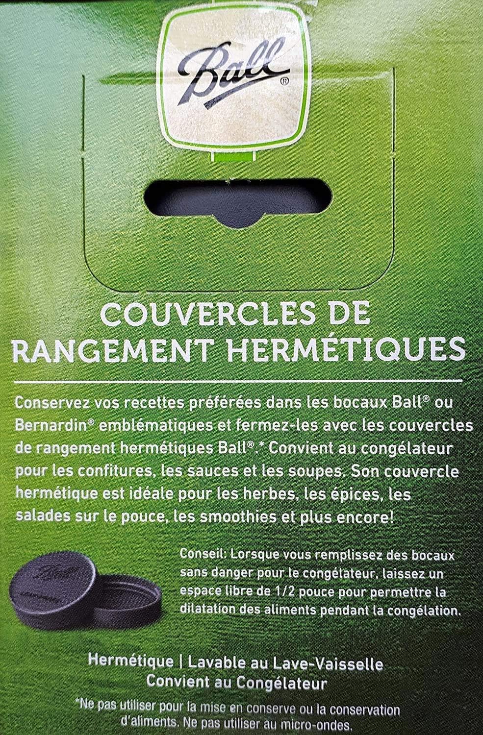 Ball Regular Mouth Leak-Proof Plastic Lids For Glass Mason Jars, Used For Canning, Pickling, Juice, Jam, Jelly 6-Count, Pack Of