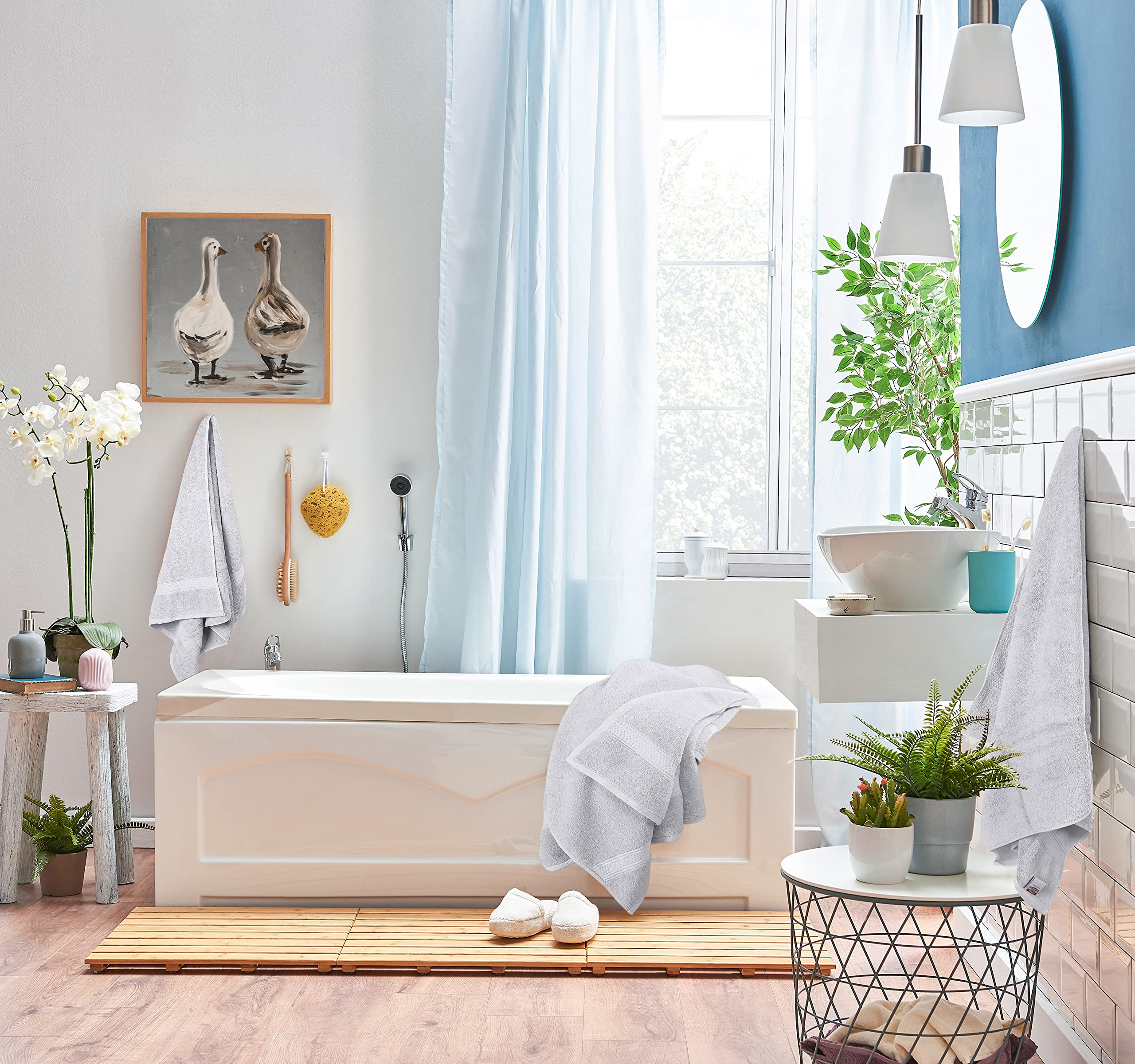 Utopia Towels 8-Piece Premium Towel Set, 2 Bath Towels, 2 Hand Towels, And 4 Wash Cloths, 600 Gsm 100% Ring Spun Cotton Highly A