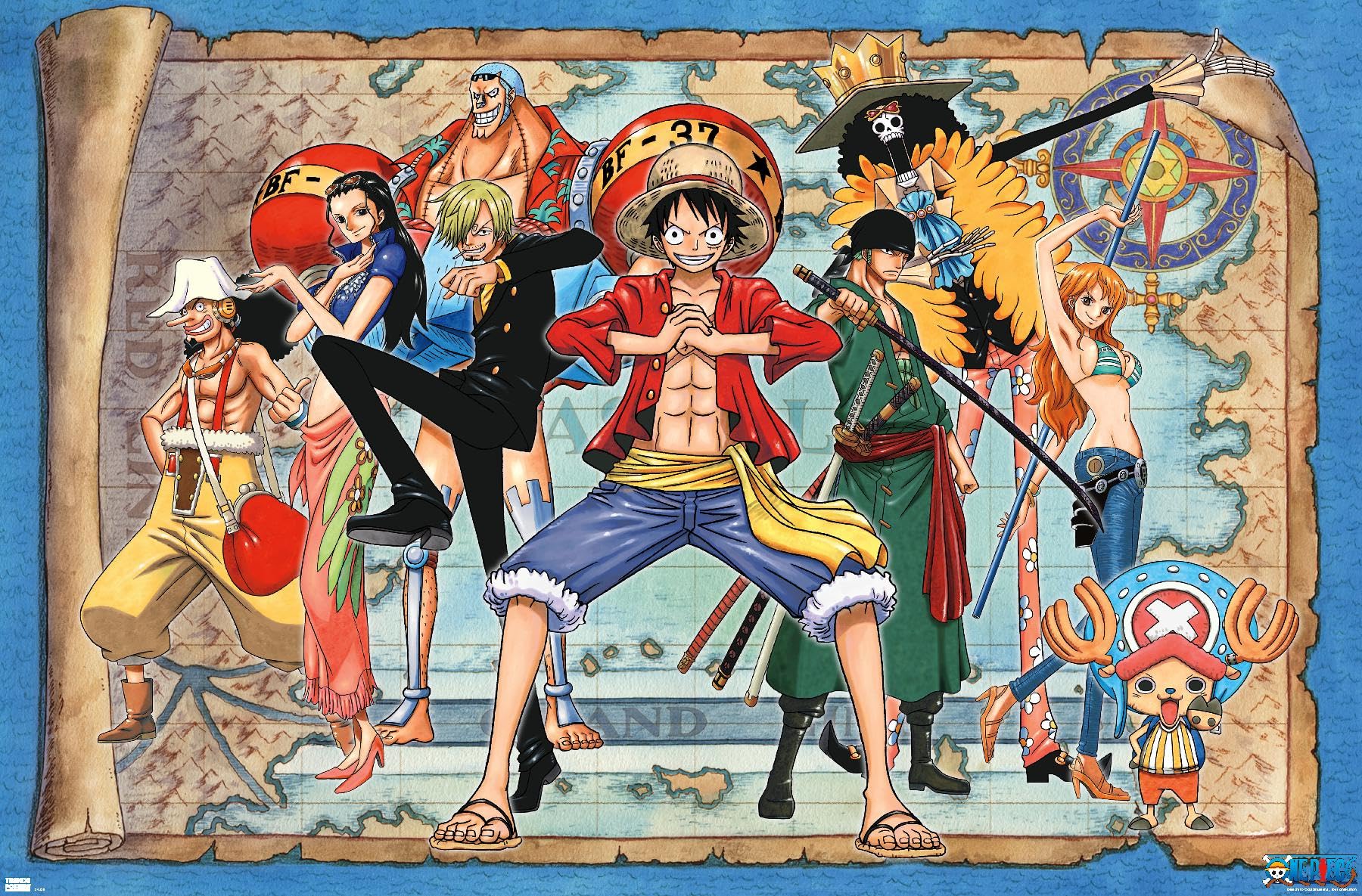 Trends International One Piece - Group Map Wall Poster