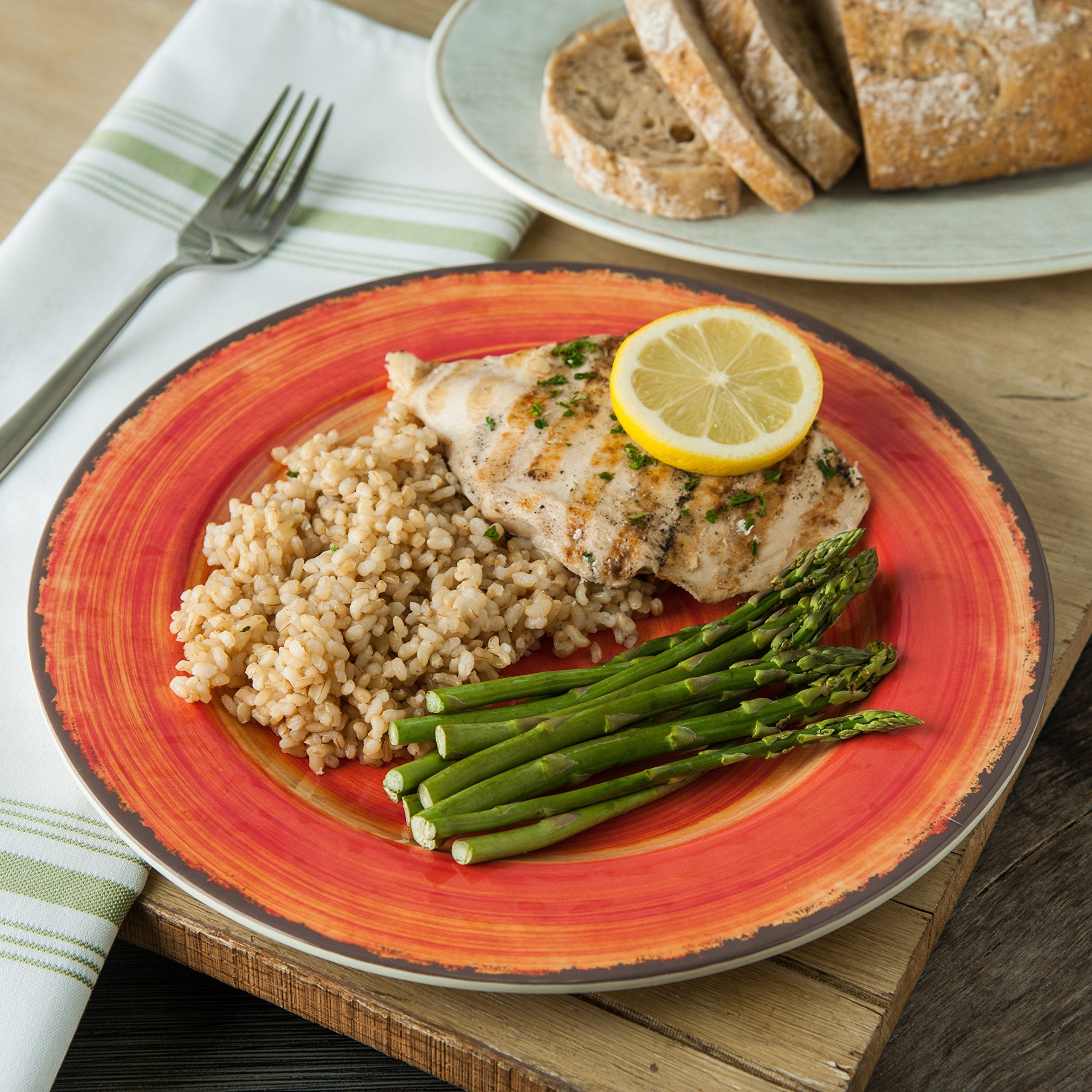 Carlisle Foodservice Products Mingle Resuable Plastic Plate Dinner Plate With Pottery Style For Home And Restaurant, Melamine, 1