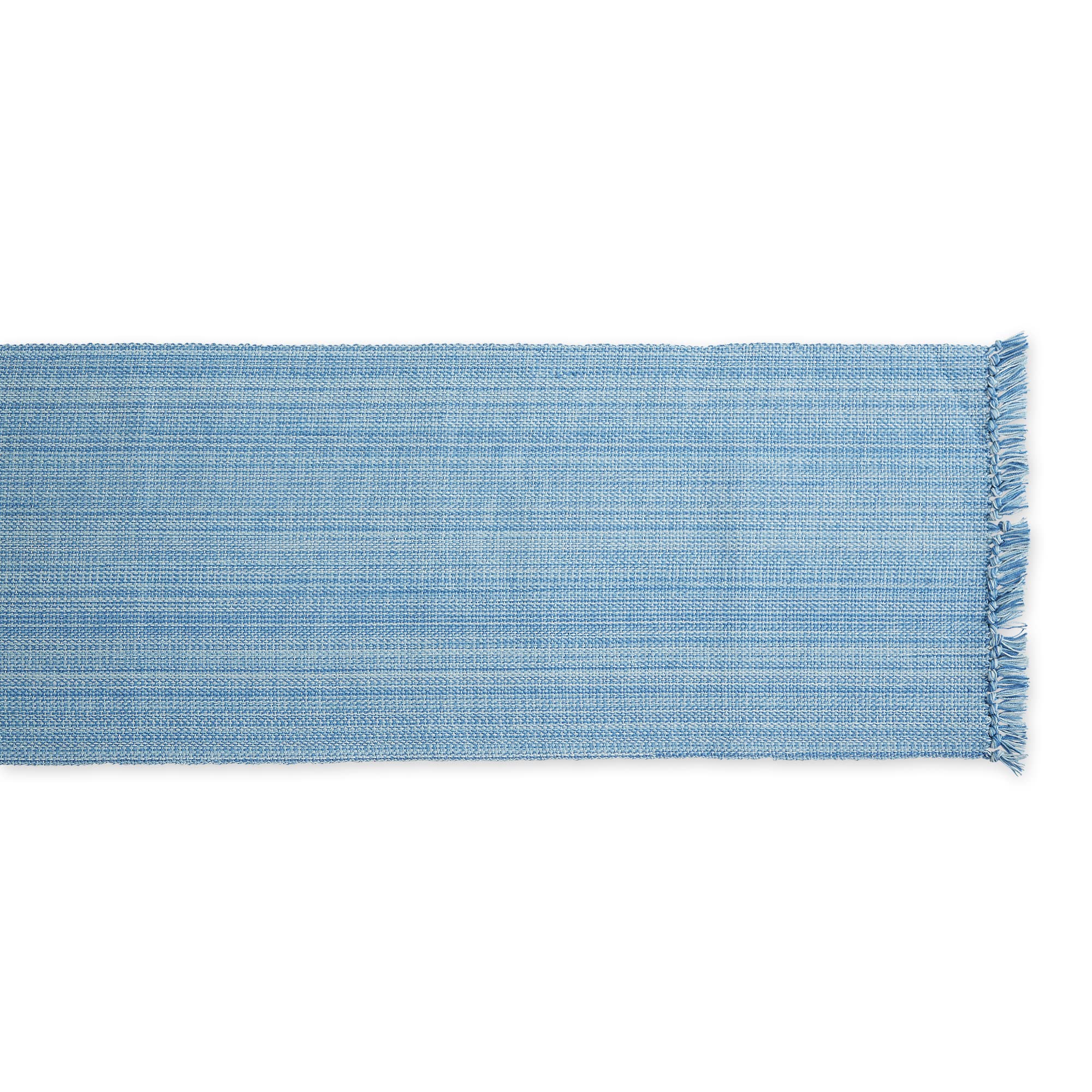 LIGHT BLUE VARIEGATED FRINGE TABLE RUNNER 13x108