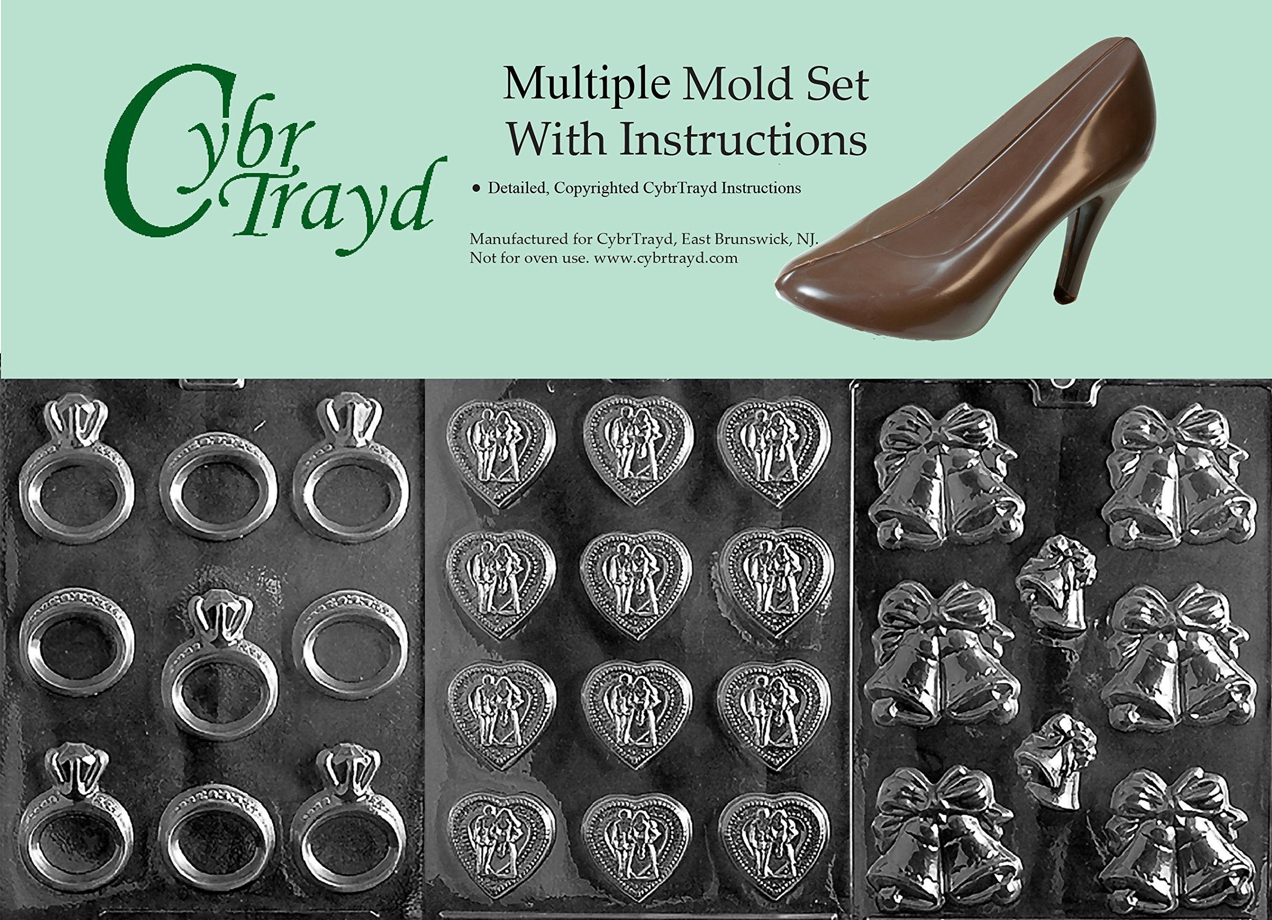 Cybrtrayd 3-Piece Wedding Chocolate Molds White