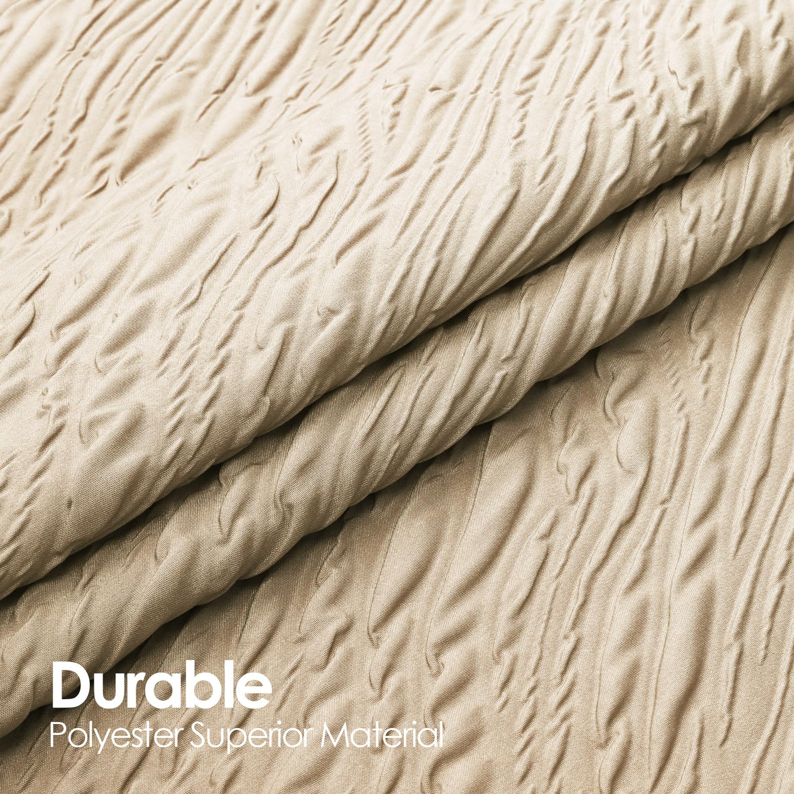 Mitovilla Brown Ombre Shower Curtain Set With Hooks, Waves Textured Fabric Shower Curtains For Modern Luxury Bathroom Decor, 3D