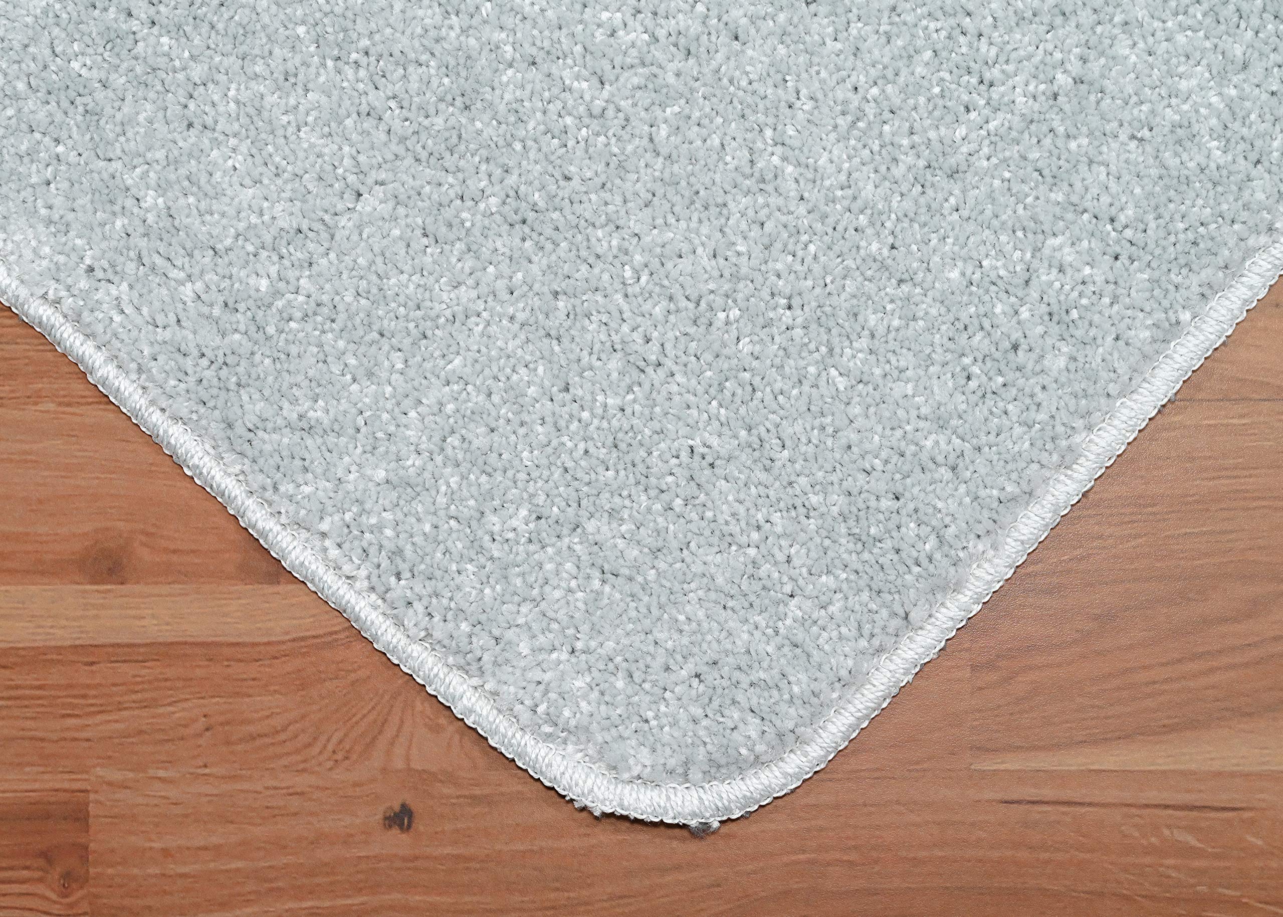 Garland Rug Gramercy Plush Polypropylene Washable Bath Rug Set, 3 Piece (Toilet Lid Cover, Contour Rug, 20'' X34' Bath Rugs) Sil