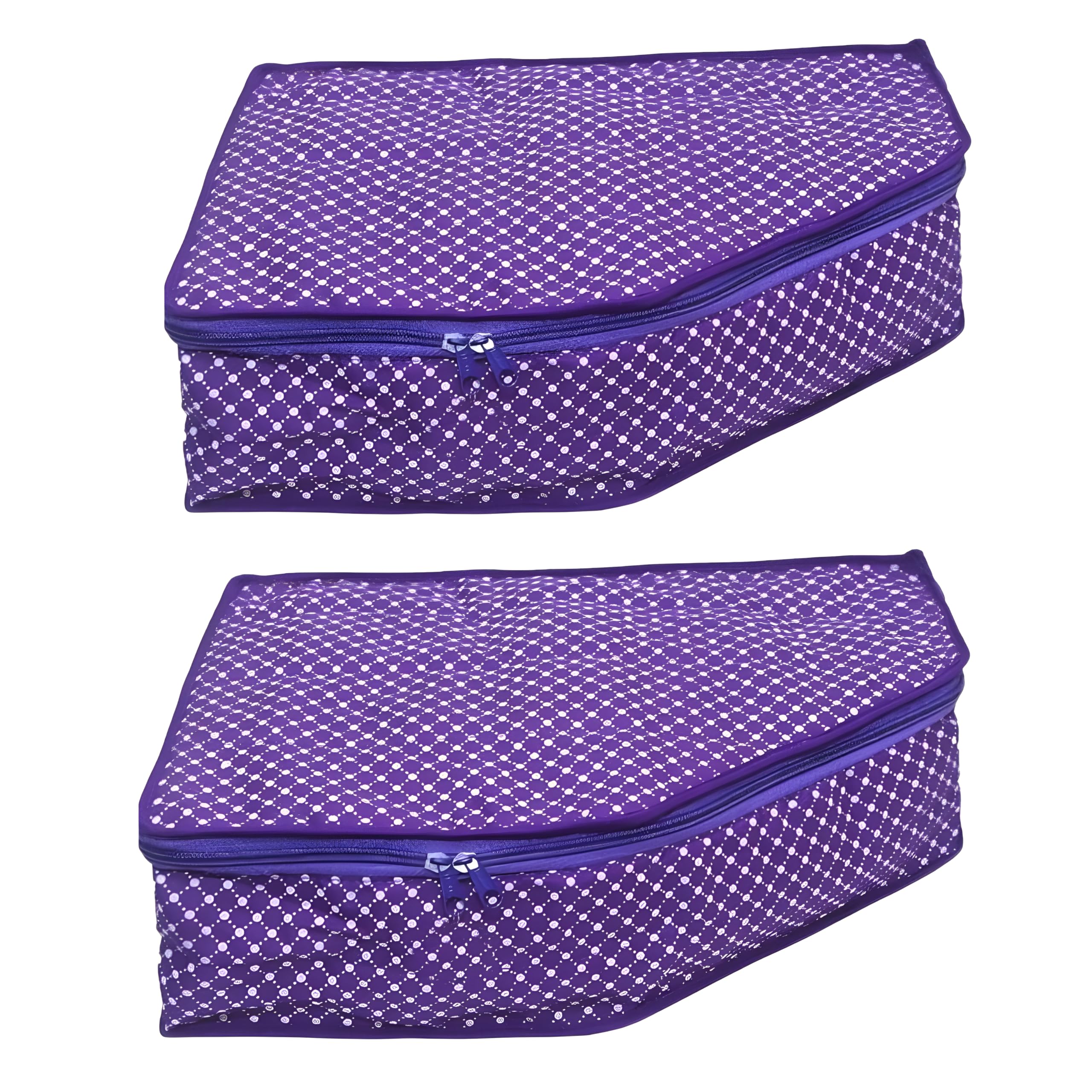 Parowart Purple Blouse Storage Cover | NonWoven & Cotton Fabric, Transparent Window, Zipper Closure, Organiser For Wardrobe & T