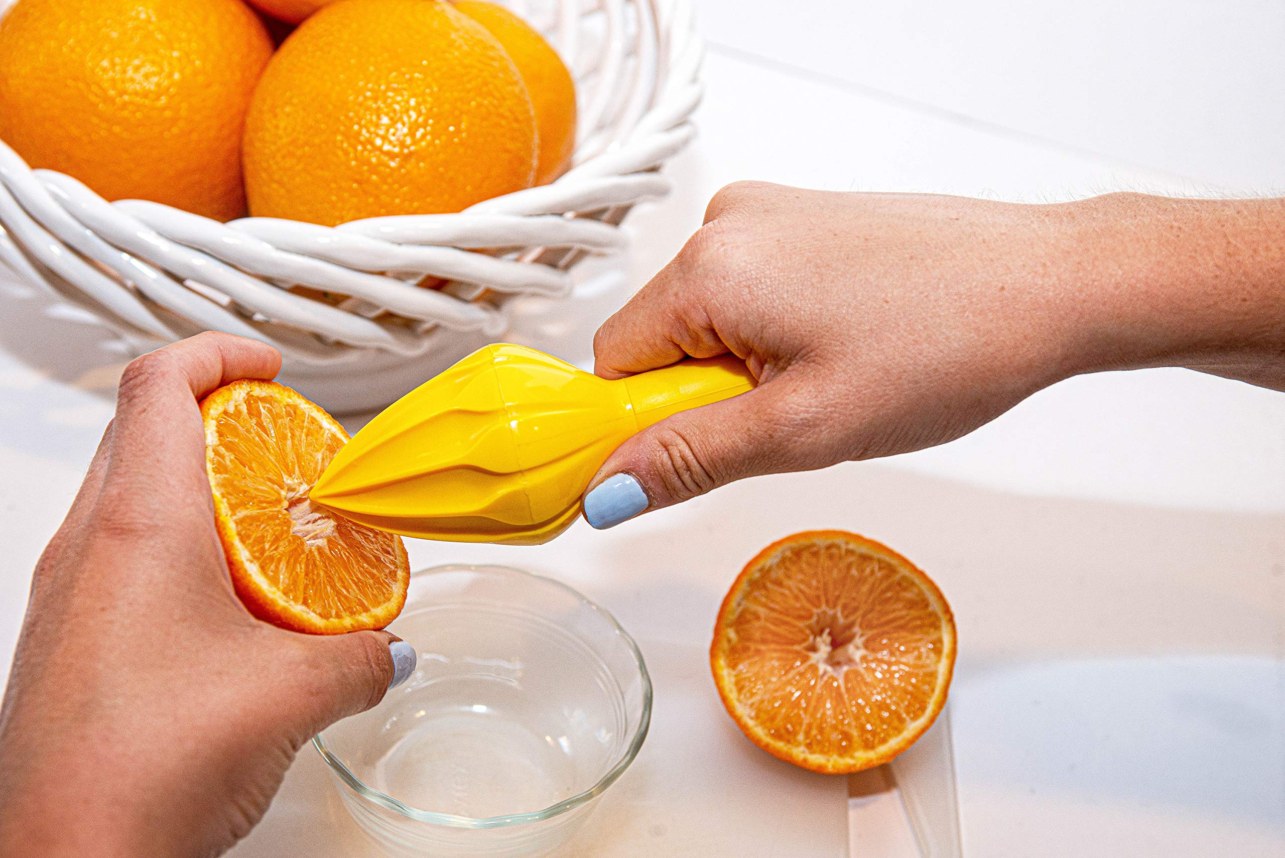 Prepara Juicy Juice Manual Citrus Reamer - Plastic, One Size, Yellow, Model PP01-JCYRMR for Lemons, Limes, and Oranges