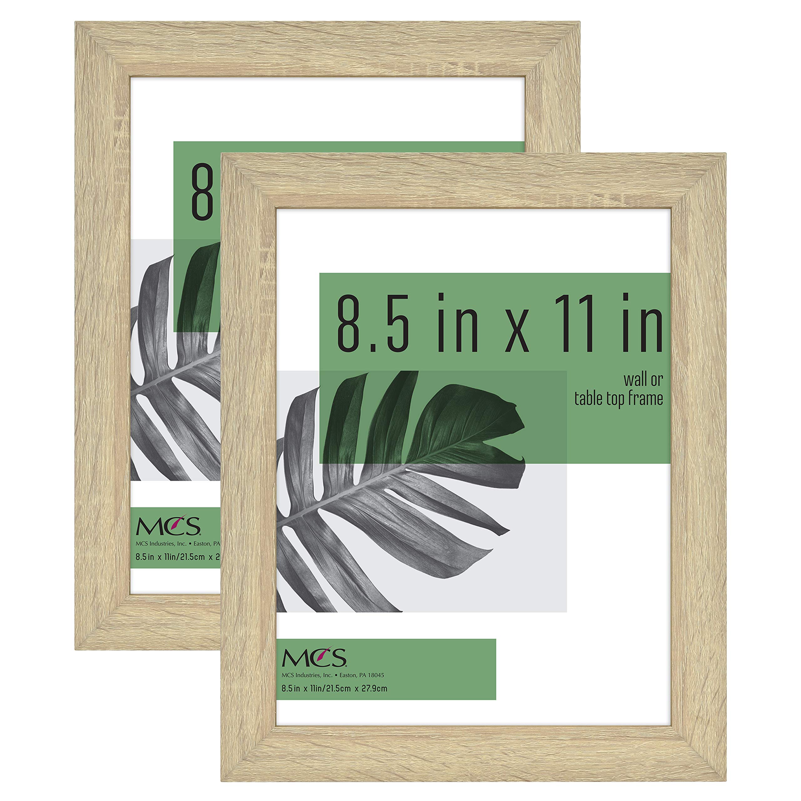 MCS Studio Gallery 8.5x11 Picture Frame Natural Woodgrain, Rectangle Photo Frame for Photos, Posters & Art Prints & Easel for Ta