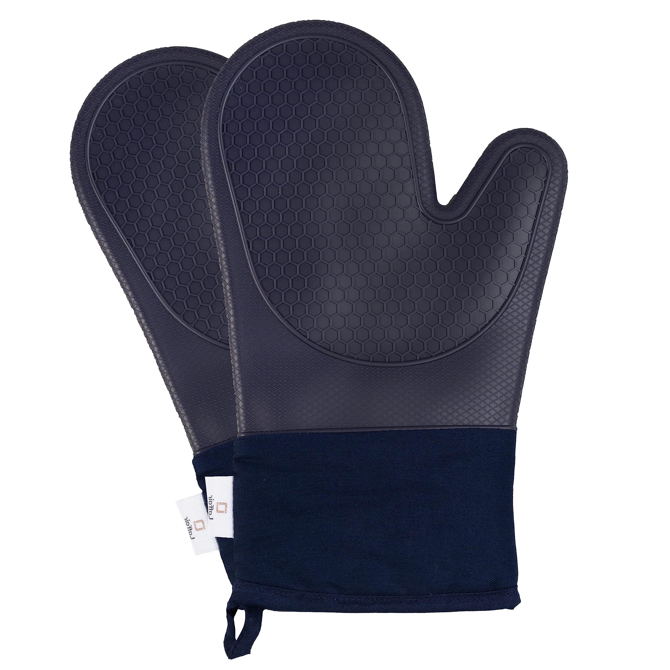 Silicone Oven Gloves Heat Resistant By Laffair - Blue Oven Gloves Silicone Oven Mitts Heat Resistant - Premium Non-Slip Design K