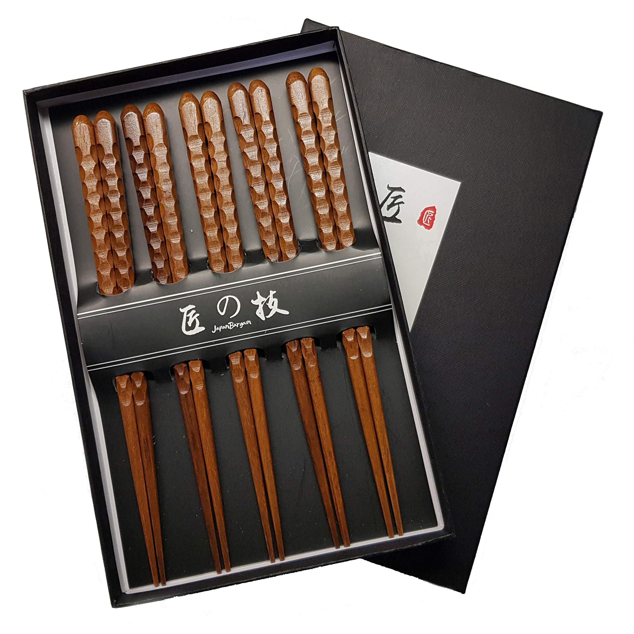 Jb Home Collection 4516, Japanese Style 5 Pair Reusable Hardwood Chopsticks (1)