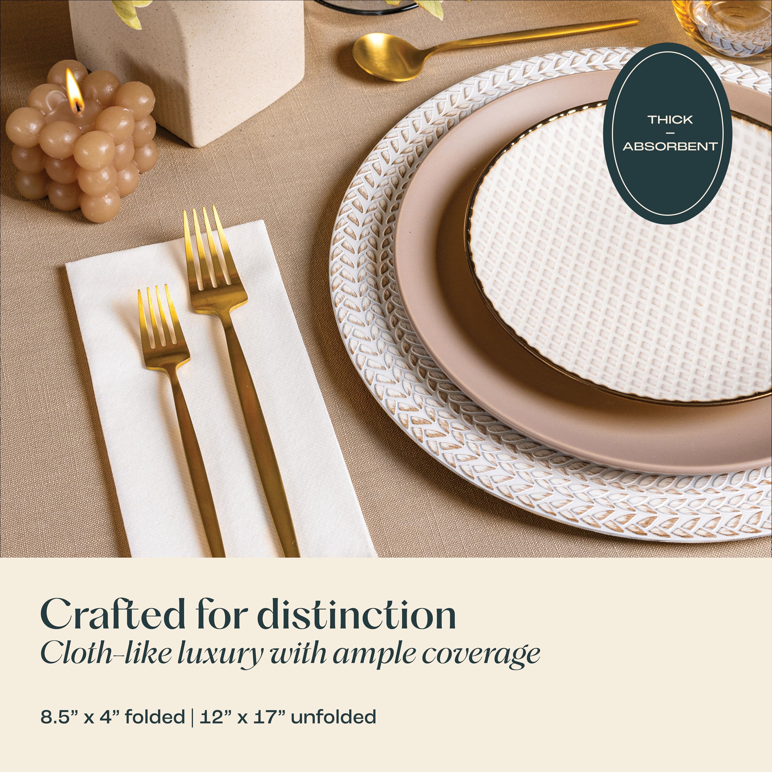 Servietto Disposable Linen-Feel Guest Towels [Pack of 200  12'' x 17''] - Cloth-Like Hand Bathroom Napkins - Made In USA  Soft and Absorbent Paper Napkin for Kitchen  Bathroom  Party  Wedding  Or Event