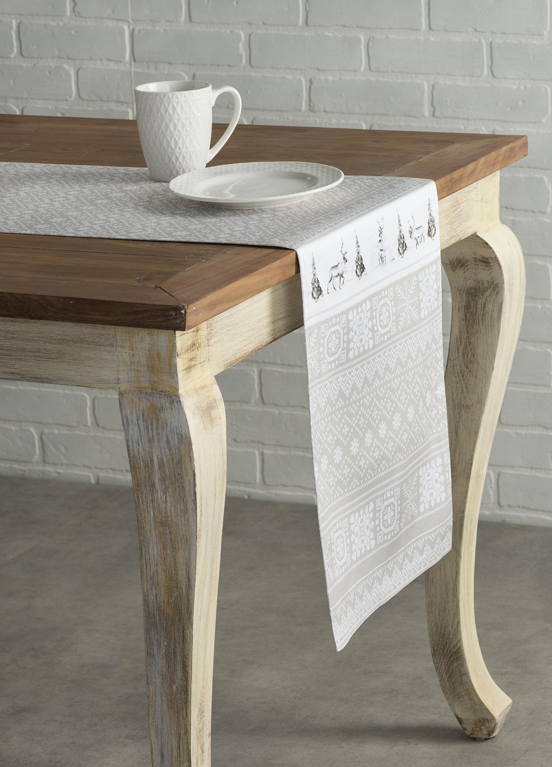 Maison D' Hermine Tablerunner 100% Cotton 14.50Inch X 90Inch Decorative Table Runner, Dining, Holiday, Buffet, Cozy Christmas (S