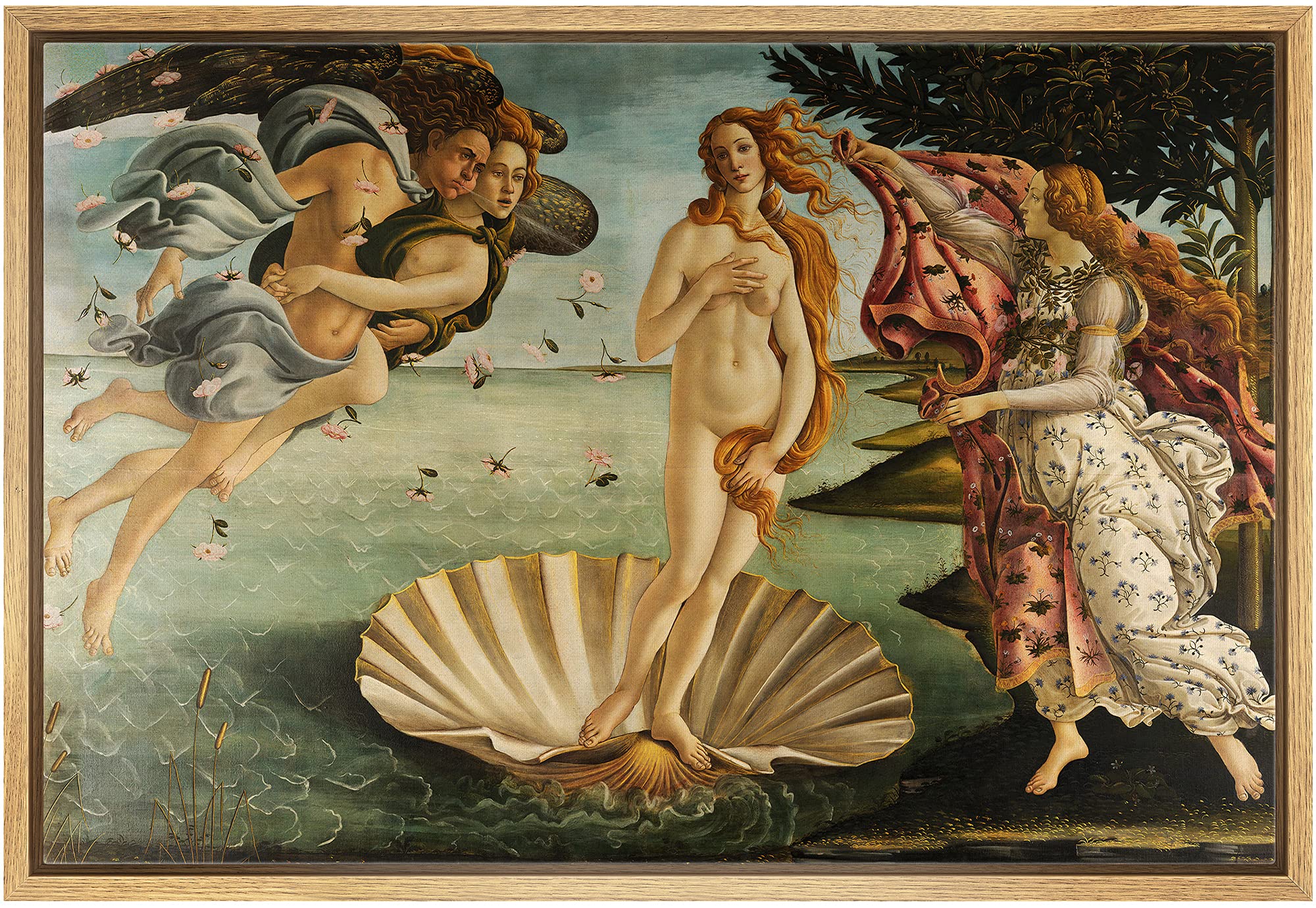 Nwt Framed Canvas Print Wall Art Botticelli'S The Birth Of Venus Decorative Historic Oil Painting Fine Art Traditional Scenic Co
