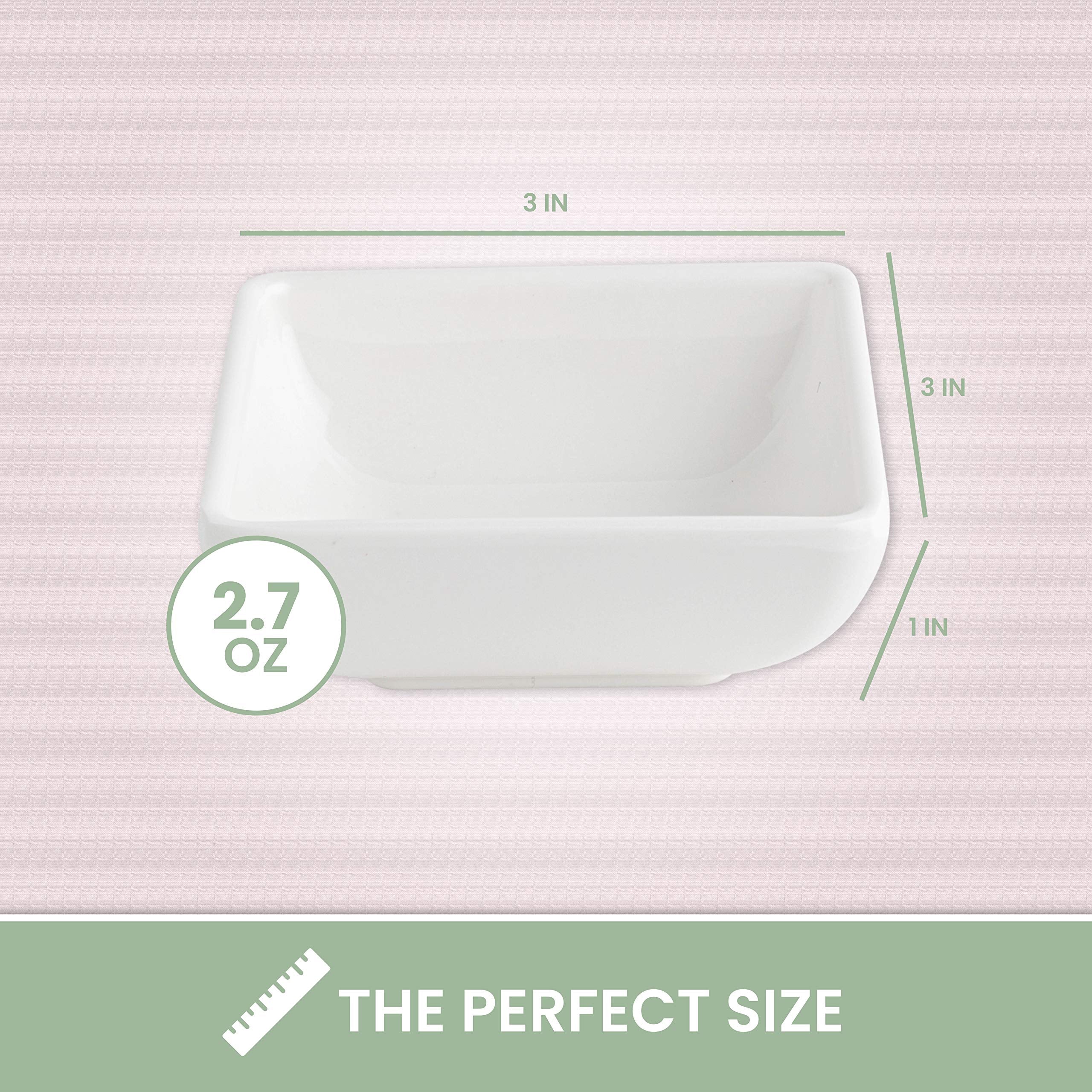 12 Pack Mini Sauce Dish 2.7'', Super White, Elegant Dinnerware, 100% Melamine, Non Breakable, Durable