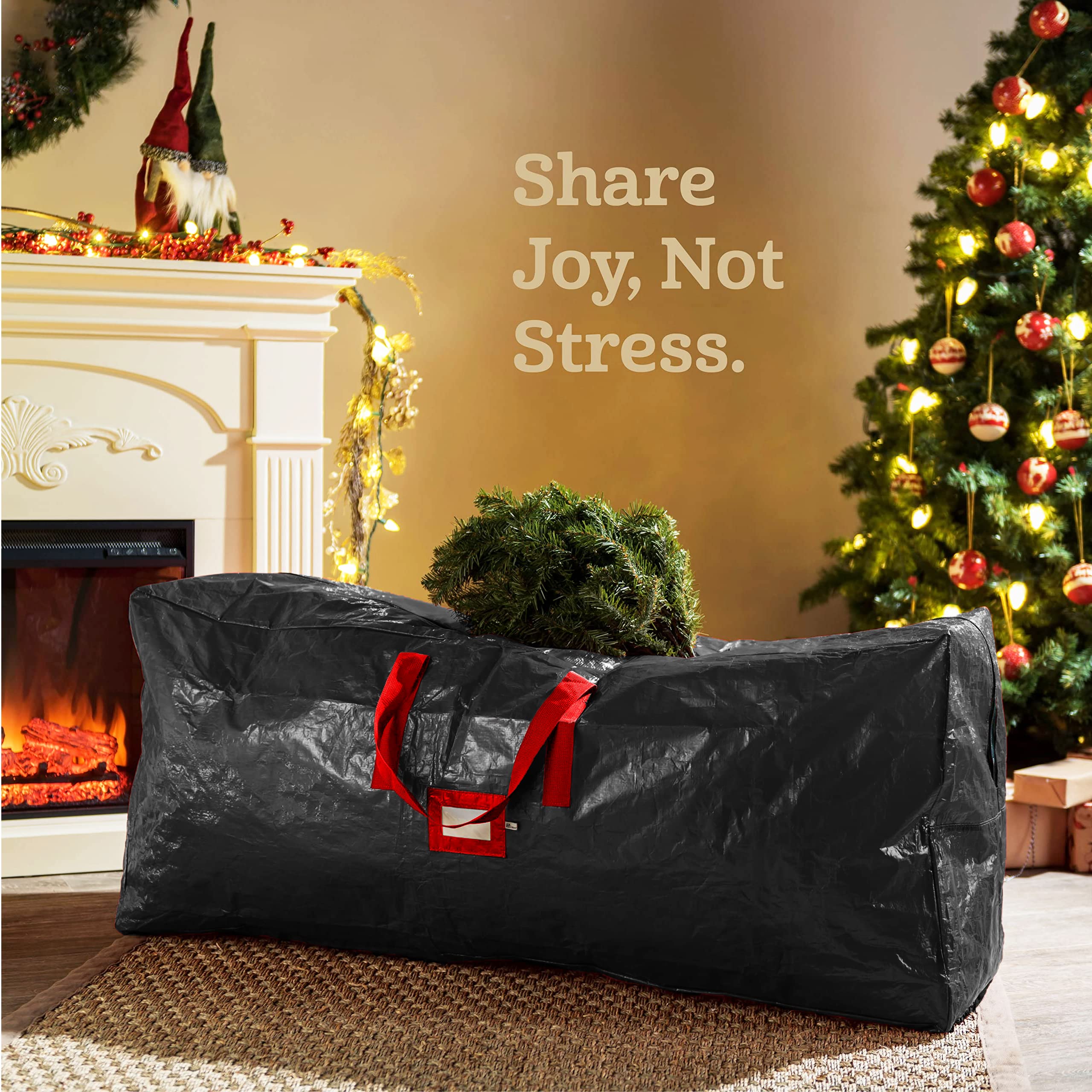 Zober Large Christmas Tree Storage Bag - Fits 9 Ft Artificial Trees - Plastic, Waterproof Christmas Tree Bag For Storage Box For