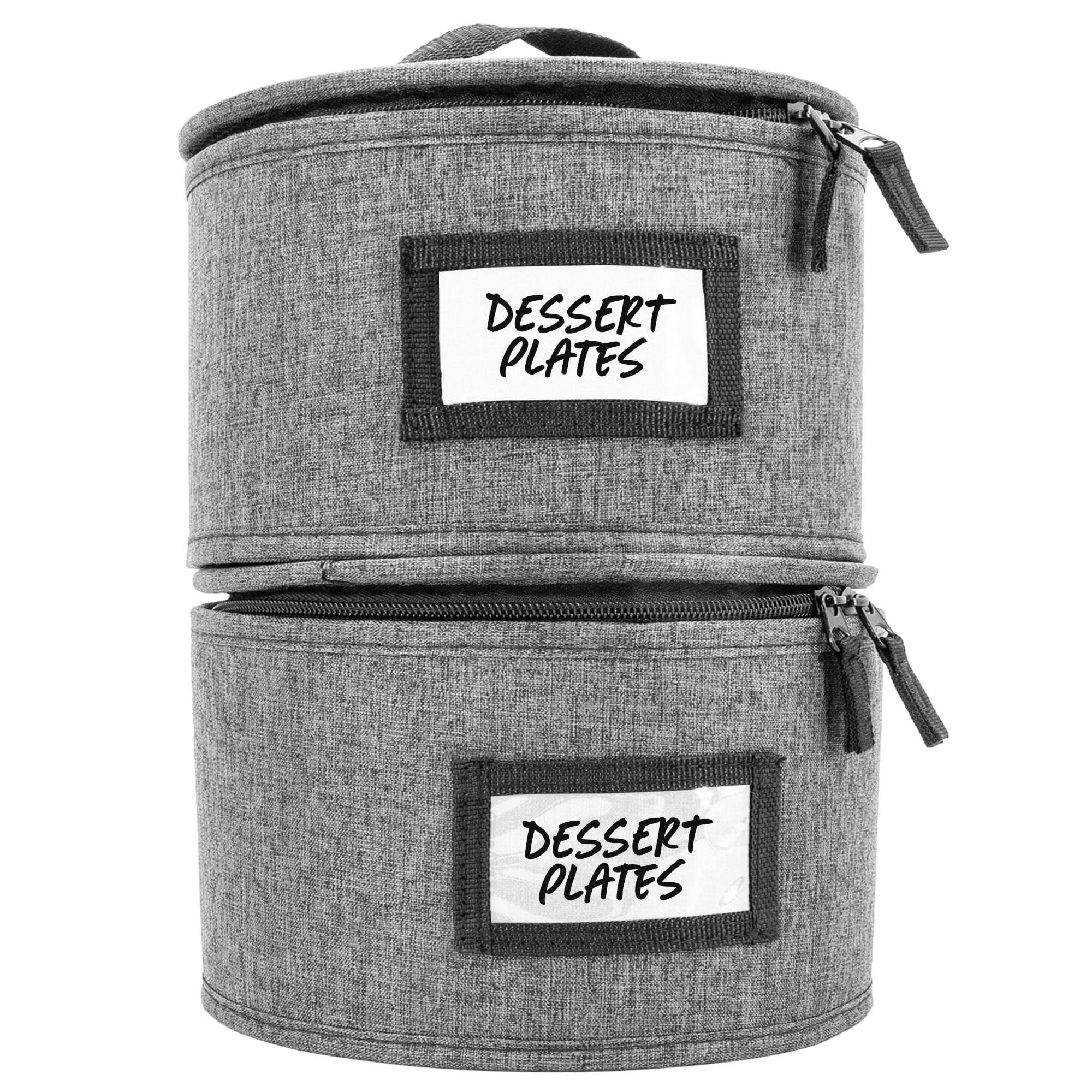 Homelux Theory 2Pc Dessert Storage With Lid, Hard Shell China Storage Containers, Heavy Duty Dinnerware Storage Box With 24 Felt