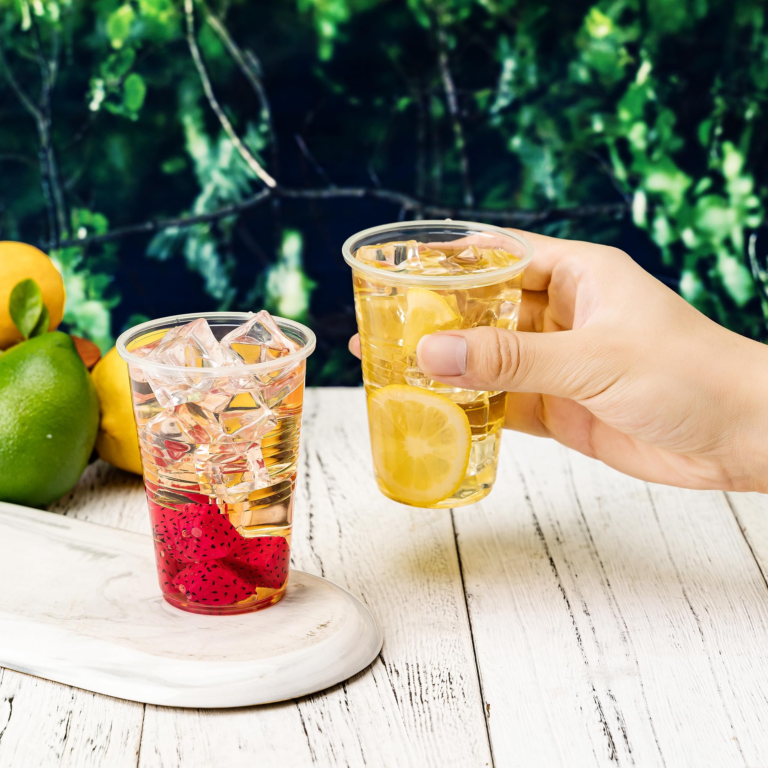 Racetop 500 Pack 9 Oz Disposable Plastic Cups, Clear Plastic Cups Tumblers, Plastic Cups Bulk, Transparent For Wedding, Thanksgi