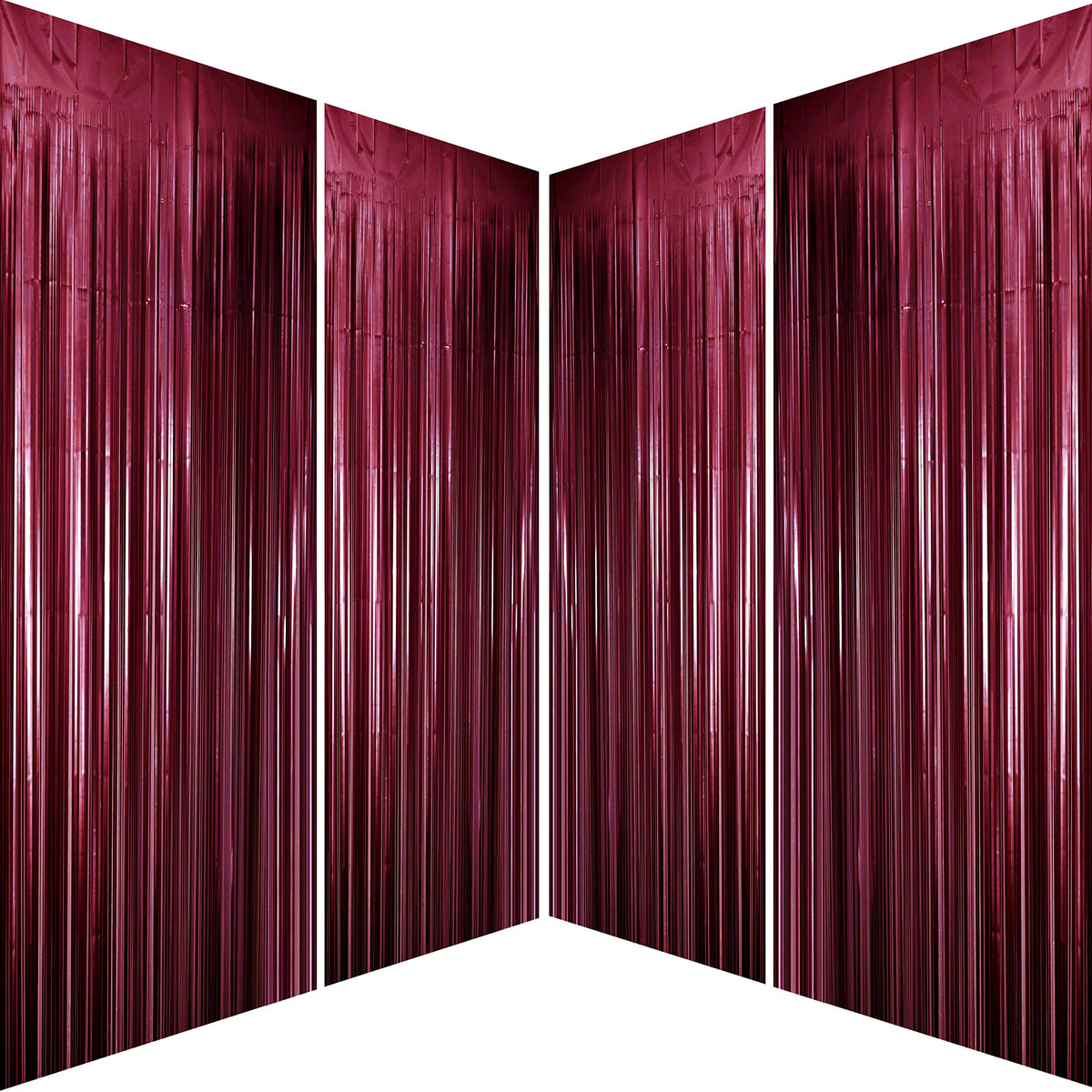 Burgundy Bachelorette Party Tinsel Foil Fringe Curtains For Wedding Anniversary Bridal Shower Happy Birthday Valentines Mothers