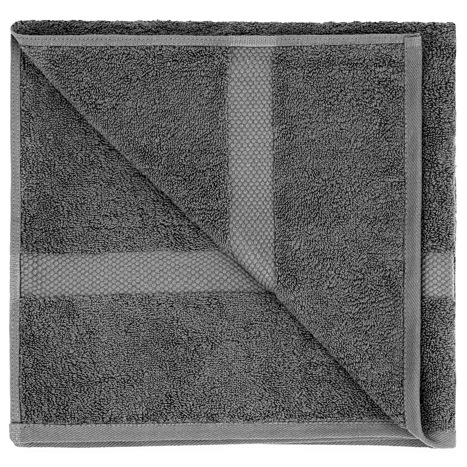 White Classic Luxury Grey White Bath Towel Set - Combed Cotton Hotel Quality Absorbent 8 Piece Towels | 2 Bath Towels | 2 Hand T