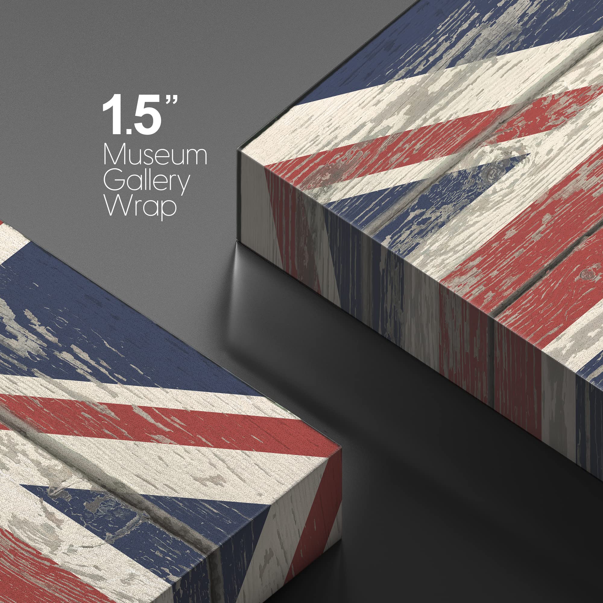 Wall26 Canvas Print Wall Art United Kingdom British Flag On Vintage Retro Wood Panels Pop Culture Cultural Digital Art Modern Ar