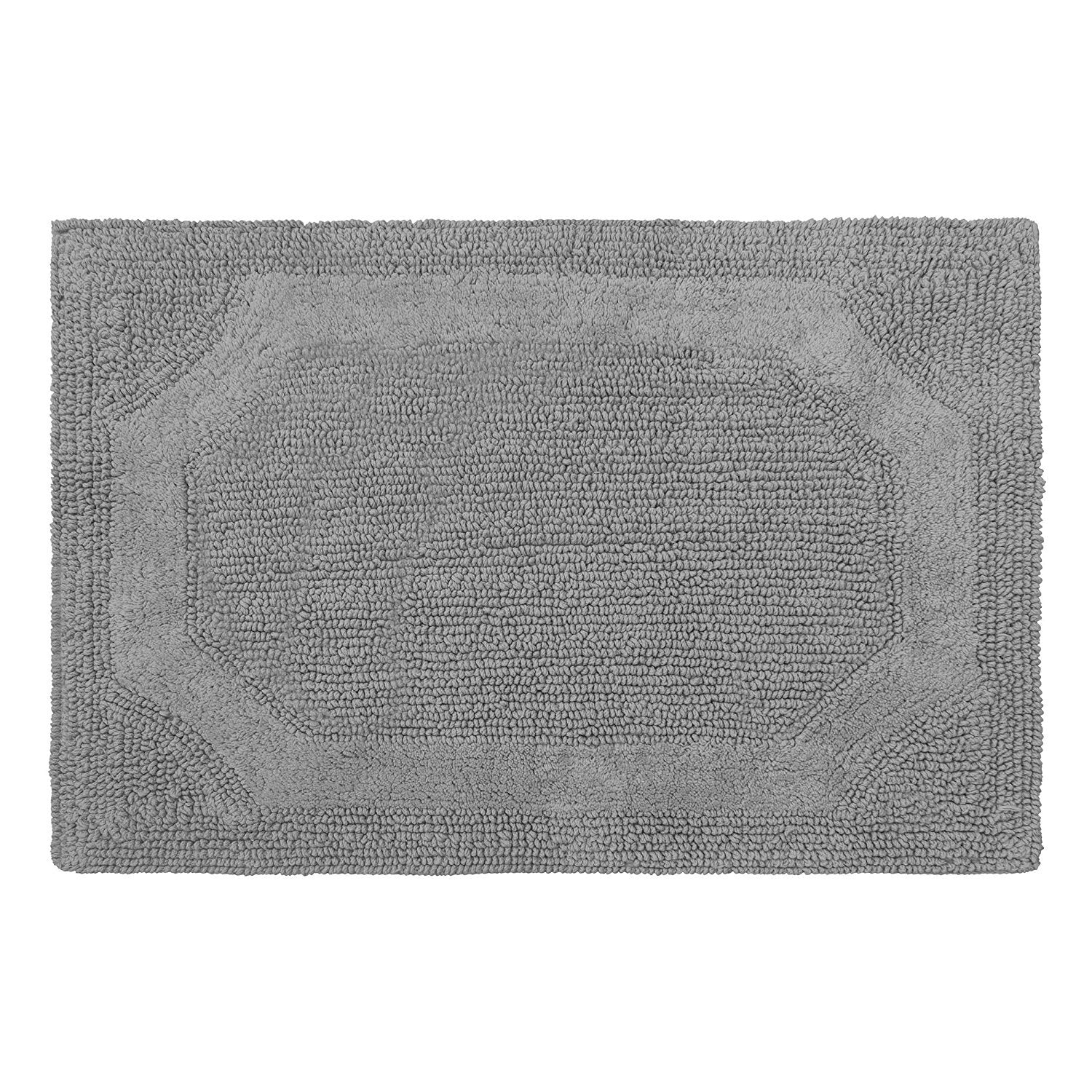Laura Ashley Reversible Cotton 21 X 34 In. Bath Mat, Charcoal