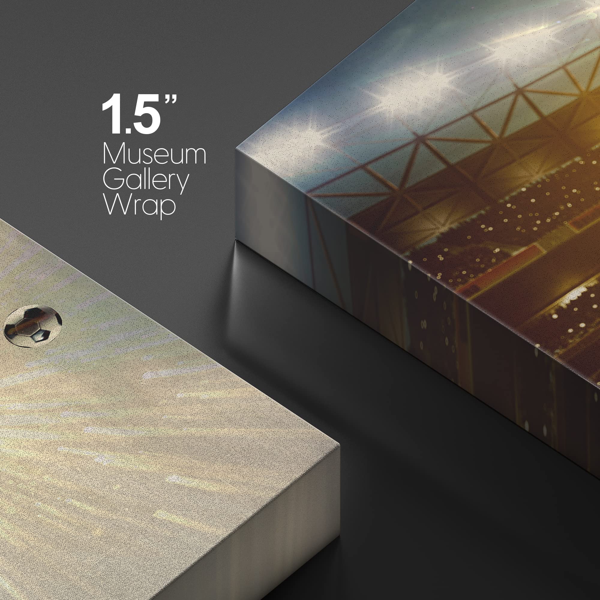 Wall26 Canvas Print Wall Art Sunset Soccer Ball Champion Stadium Chest Trap Athletes Sports & Fitness Photography Realism Decora