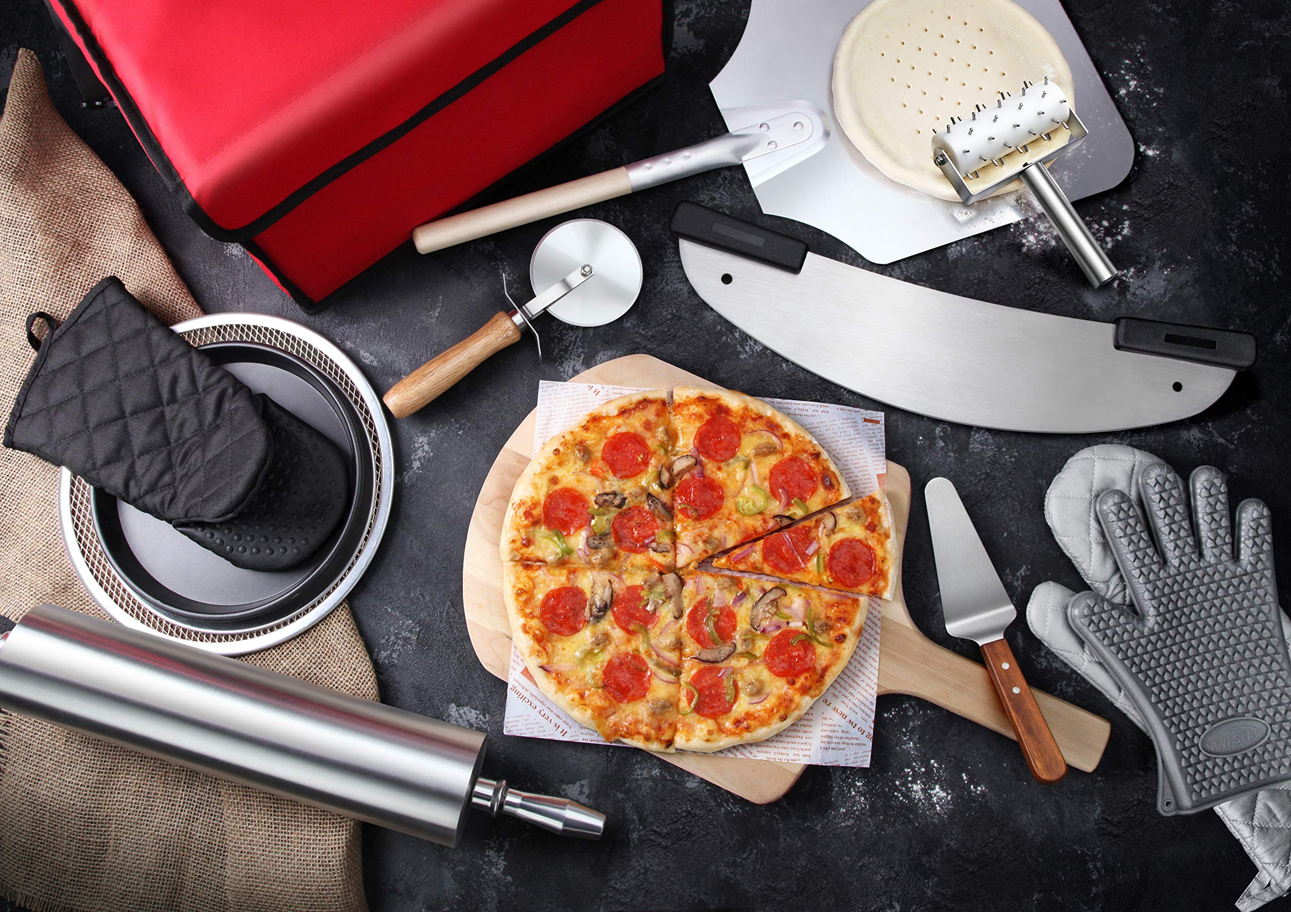 New Star Foodservice 50776 Pizza Pan/Tray, Wide Rim, Aluminum, 18 Inch