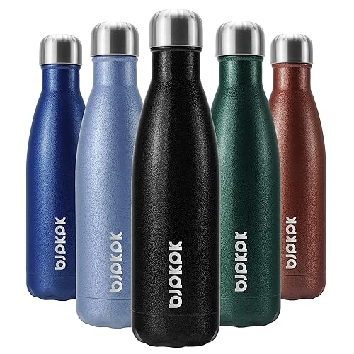 Bjpkpk Insulated Water Bottles 17Oz, Leak Proof Stainless Steel Water Bottle Keeps Cold For 24H And Hot For 12H, Bpa Free Kids W