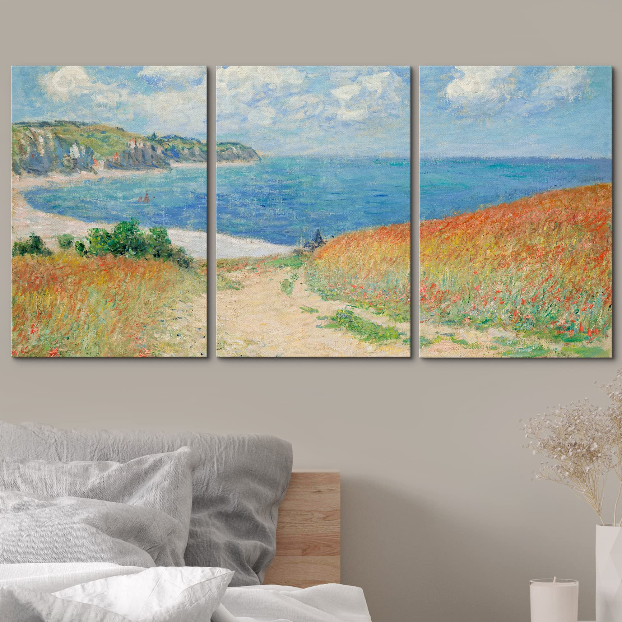 Wall26 Canvas Print Wall Art Set Path Through The Corn At Pourville By Claude Monet Cultural Historic Oil Painting Fine Art Repr